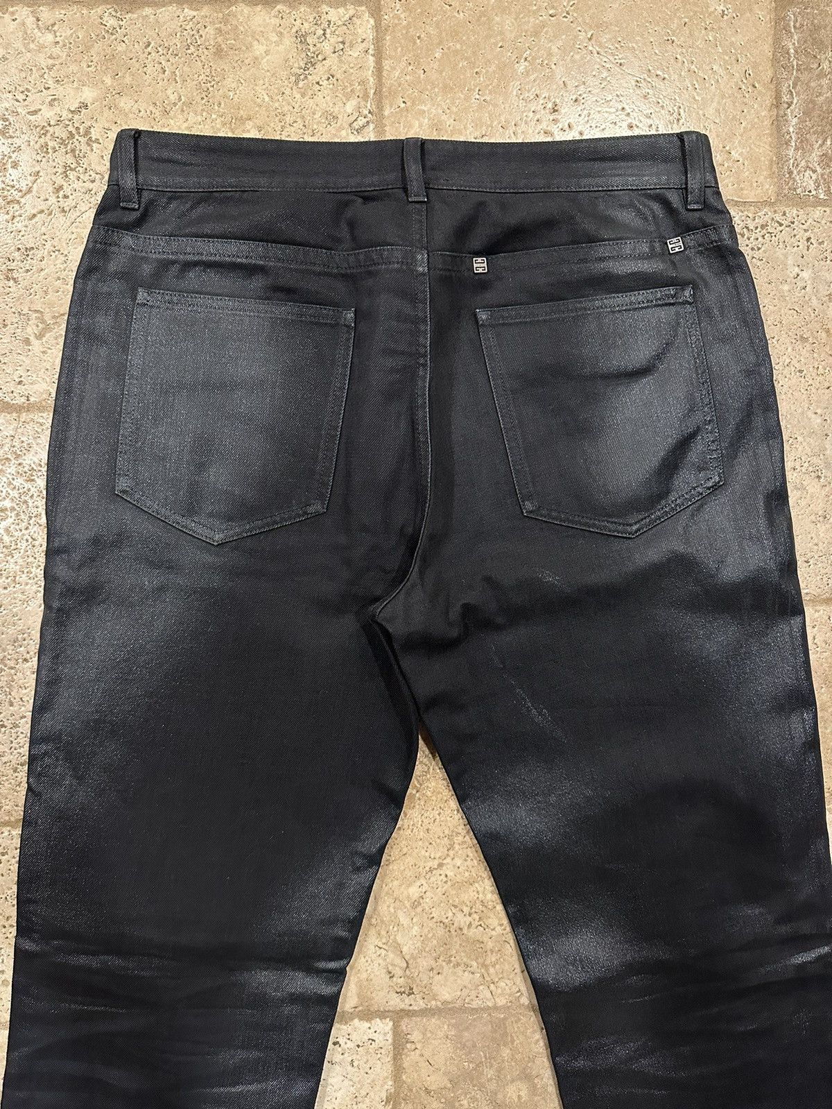 Givenchy Givenchy x Matthew Williams Wax Coated Shiny Black Denim Size US 34 / EU 50 - 7 Thumbnail