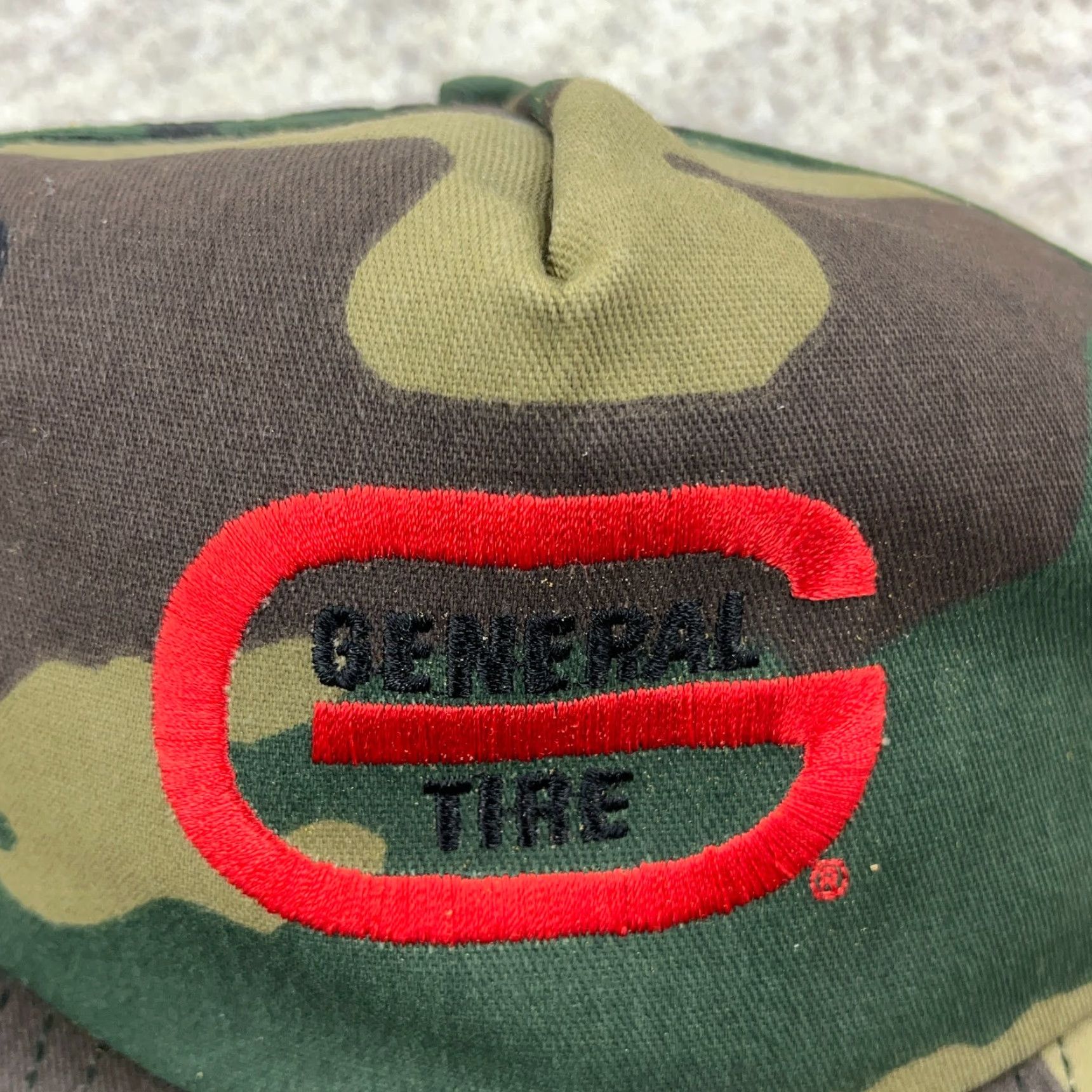 Vintage VINTAGE General Tires Hat Cap Made In USA 80s Green Army Camo Military Snapback Size ONE SIZE - 2 Thumbnail