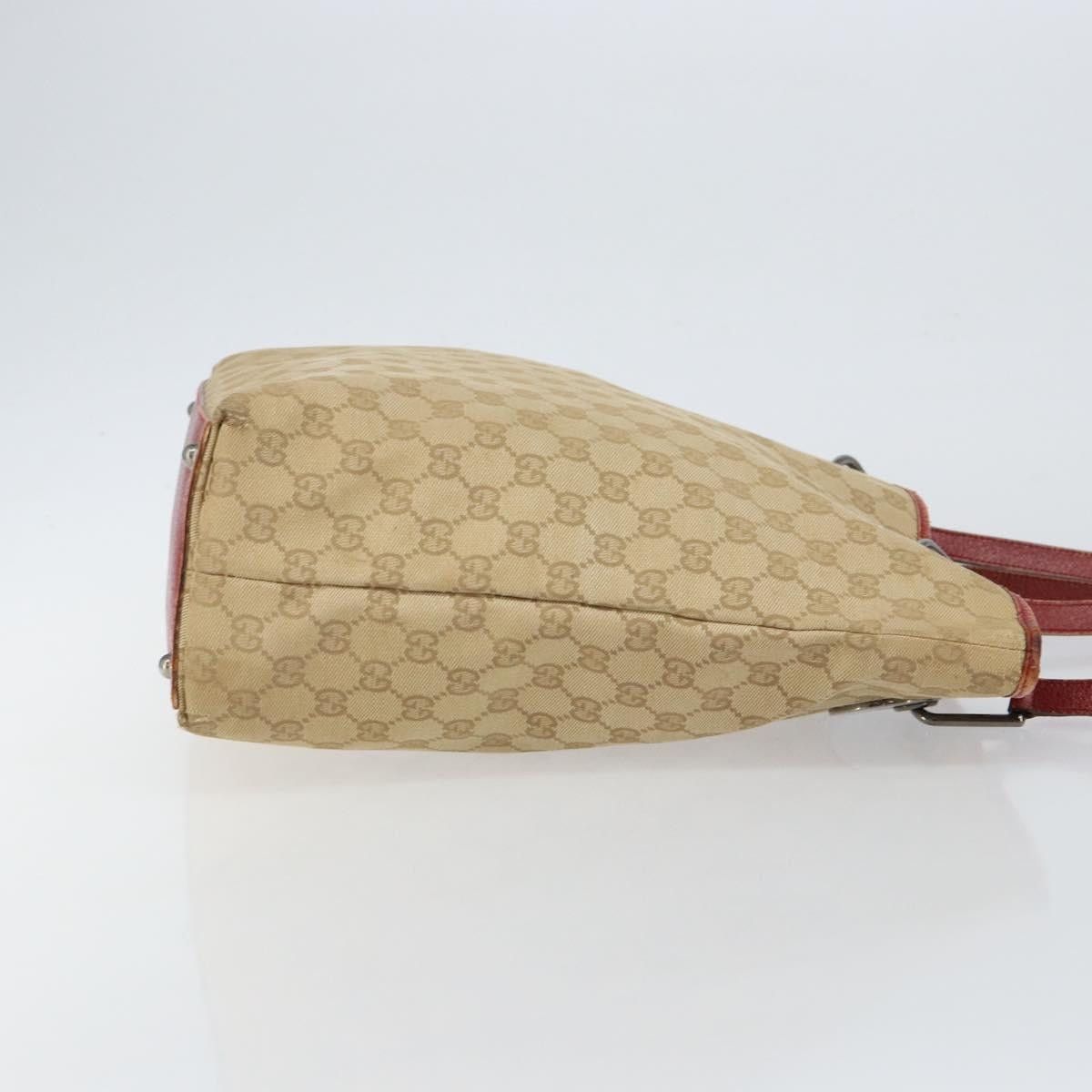 Gucci GUCCI GG Canvas Tote Bag Beige Silver Size ONE SIZE - 4 Thumbnail