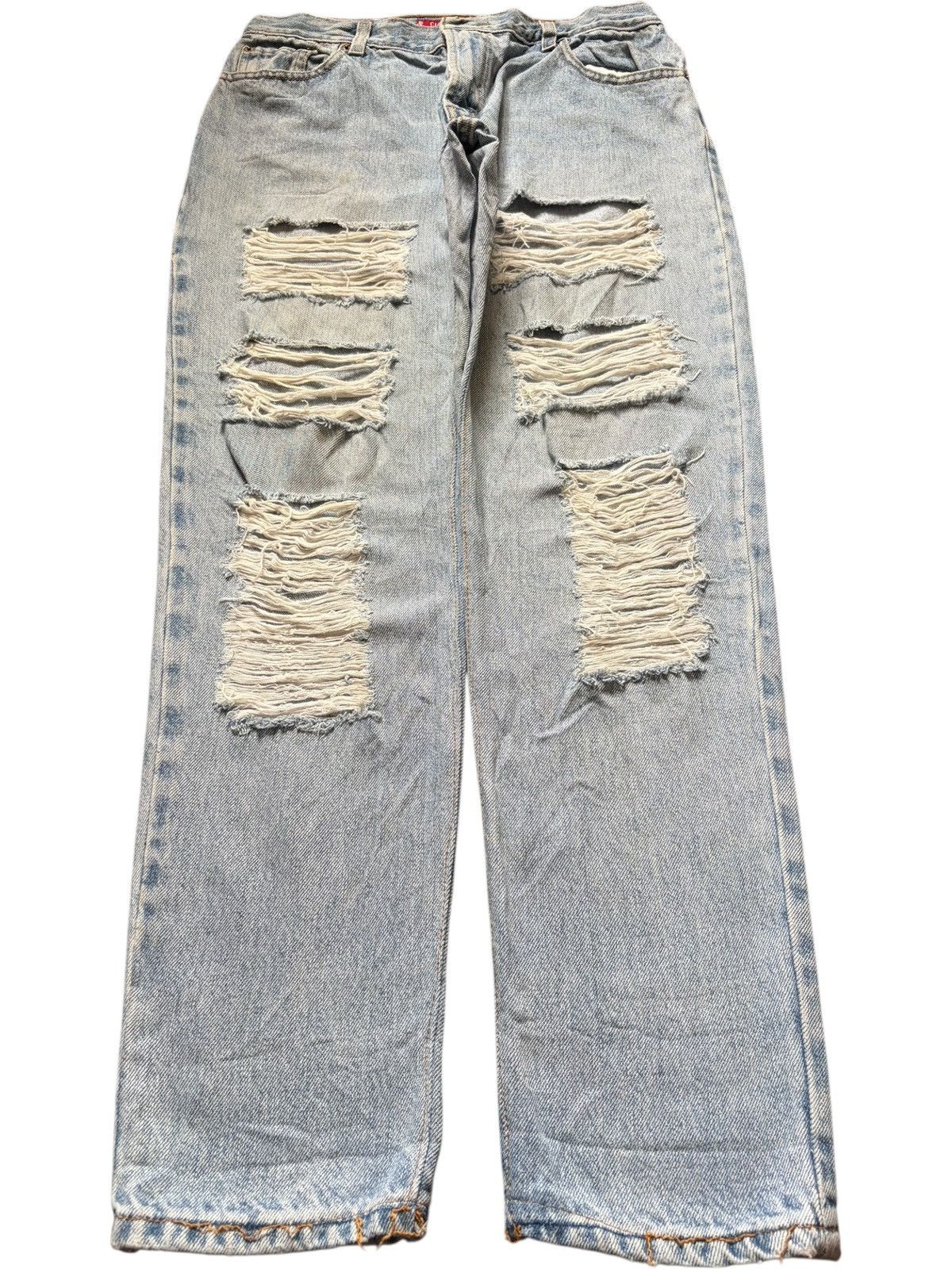 Levi's Vintage 90s Levis 550 Punk Heavy Distressed Jeans Size 30" / US 8 / IT 44 - 1 Thumbnail