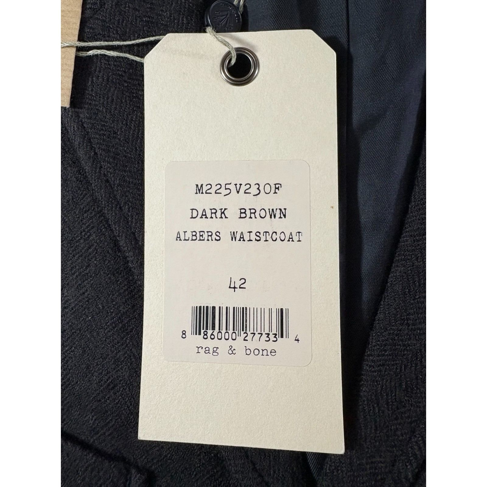 Rag & Bone Rag & Bone Albers wool Herringbone waistcoat Sz 42 dark brow Size US L / EU 52-54 / 3 - 3 Thumbnail