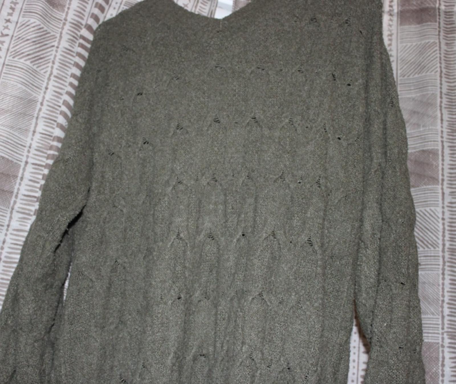 Other Pink Rose Long Olive Green Cable Knit Cardigan w Pockets S Size S / US 4 / IT 40 - 5 Thumbnail