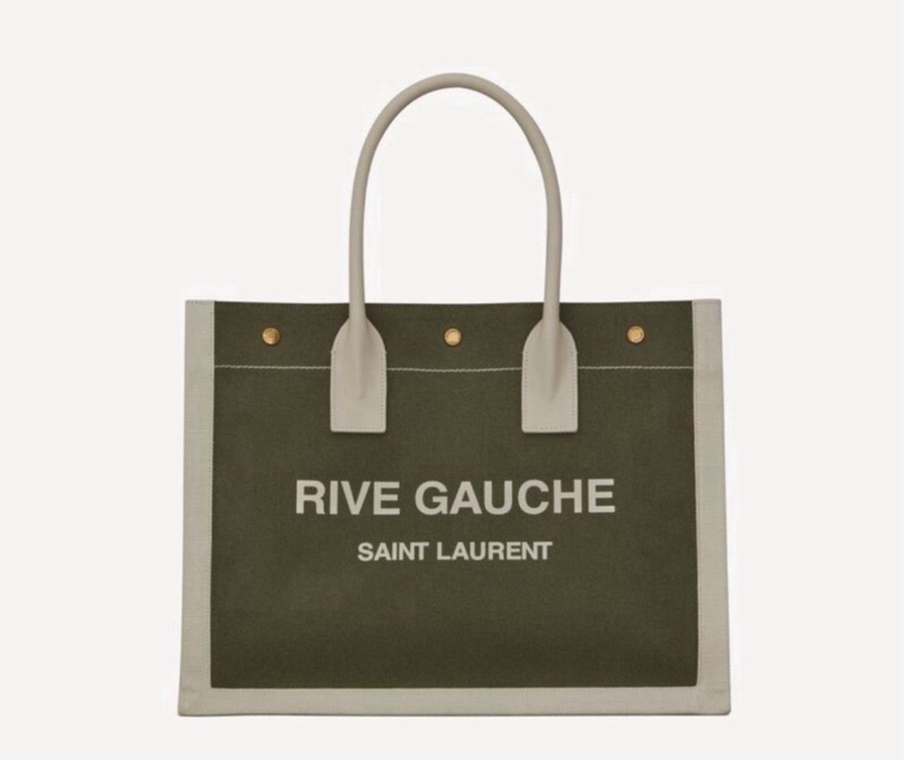 Saint Laurent Paris 🔥$2.7K🔥YSL Rive Gauche small tote bag in linen and leather Size ONE SIZE - 1 Preview