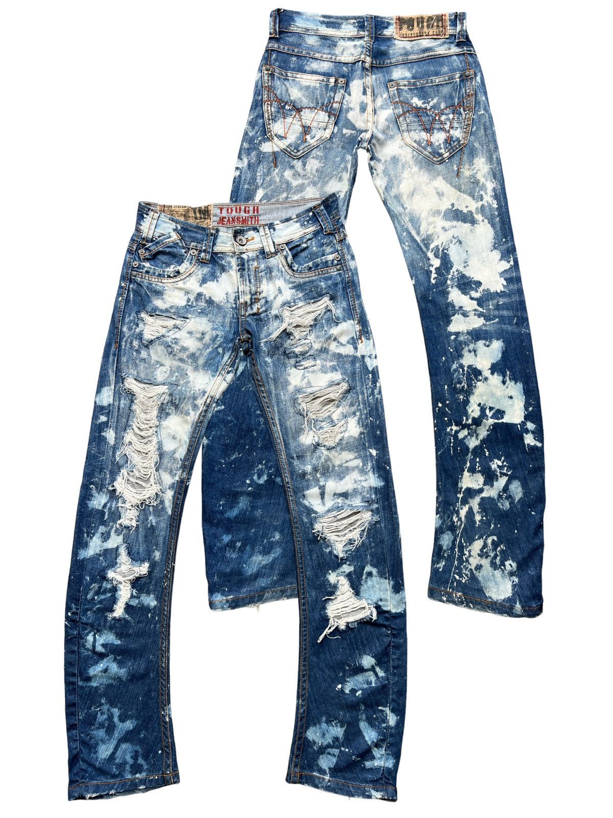 image of Distressed Denim tough Jeanssmith Inspired Kapital Denim Jeans 33X35 in Blue, Men's