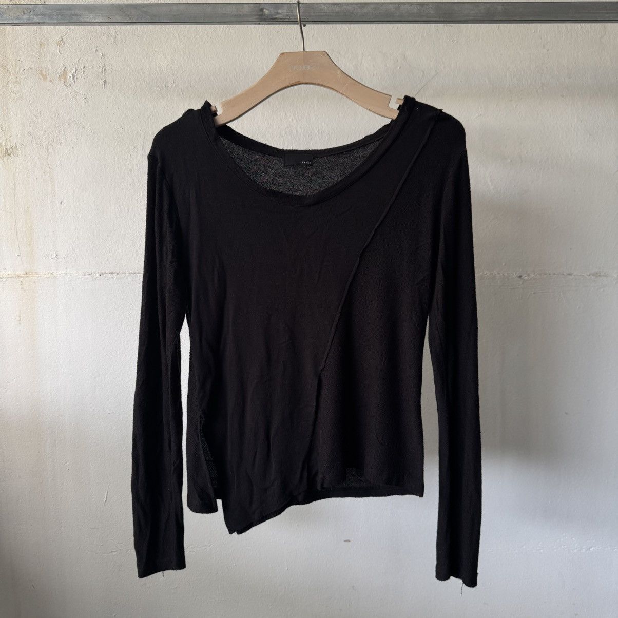Barak Asymmetrical Double Cut Long Sleeve Tee Shirt