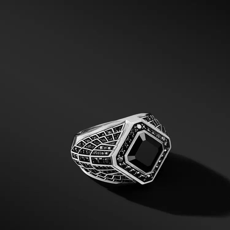 David Yurman o1w1db11025 R25784M /Size 8 /Rings in Silver/Black Size ONE SIZE - 1 Thumbnail