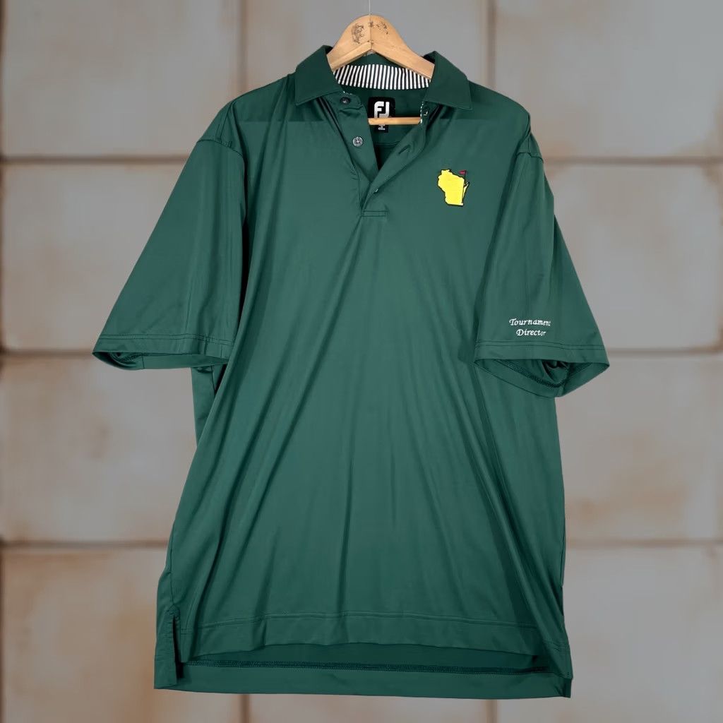 Footjoy FootJoy Masters Tournament Director Polo Mens Large Green Performance Golf Shirt - Pre-owned Size US L / EU 52-54 / 3 - 1 Thumbnail