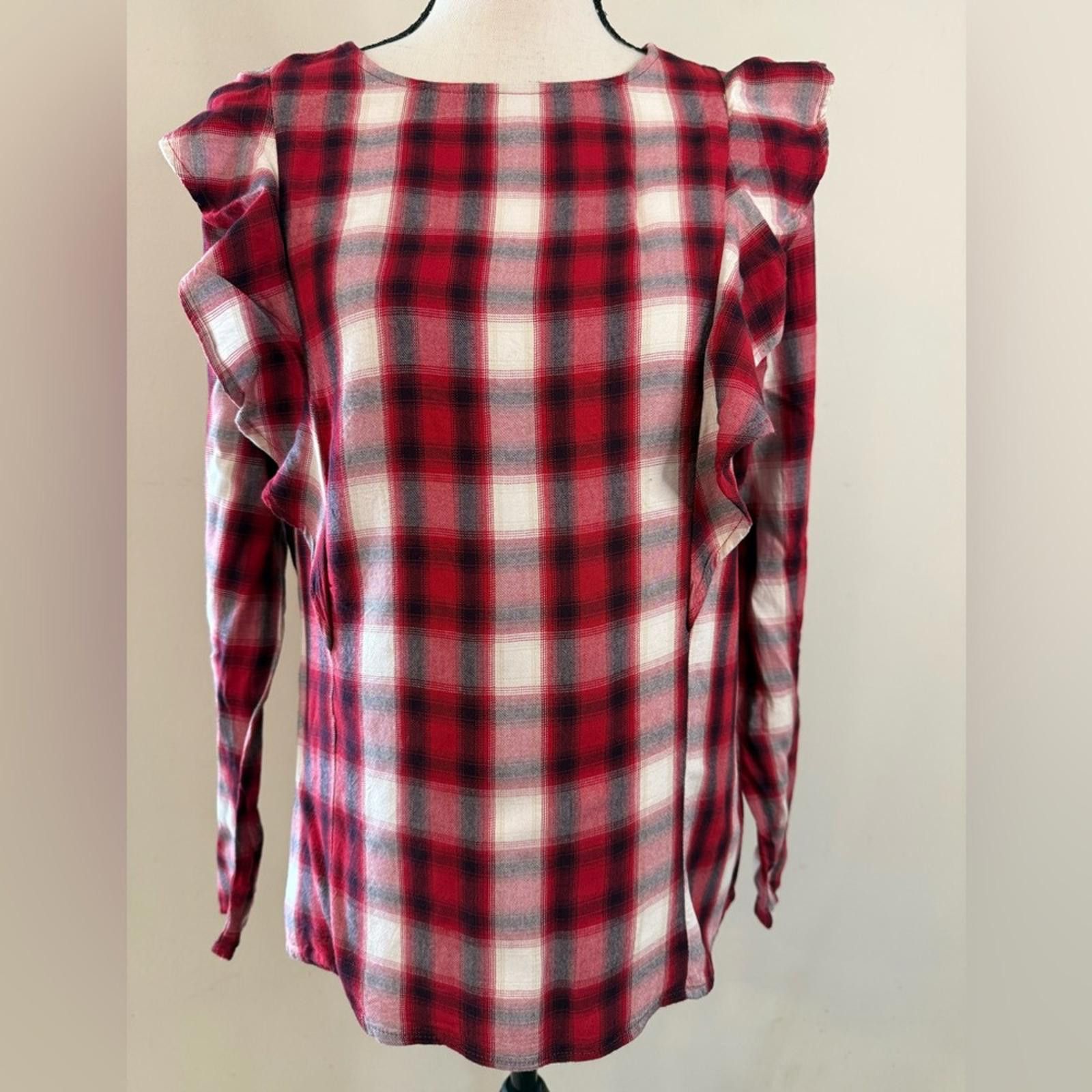 Other Beachlunchlounge retro red plaid ruffled top SZ M Size M / US 6-8 / IT 42-44 - 1 Thumbnail