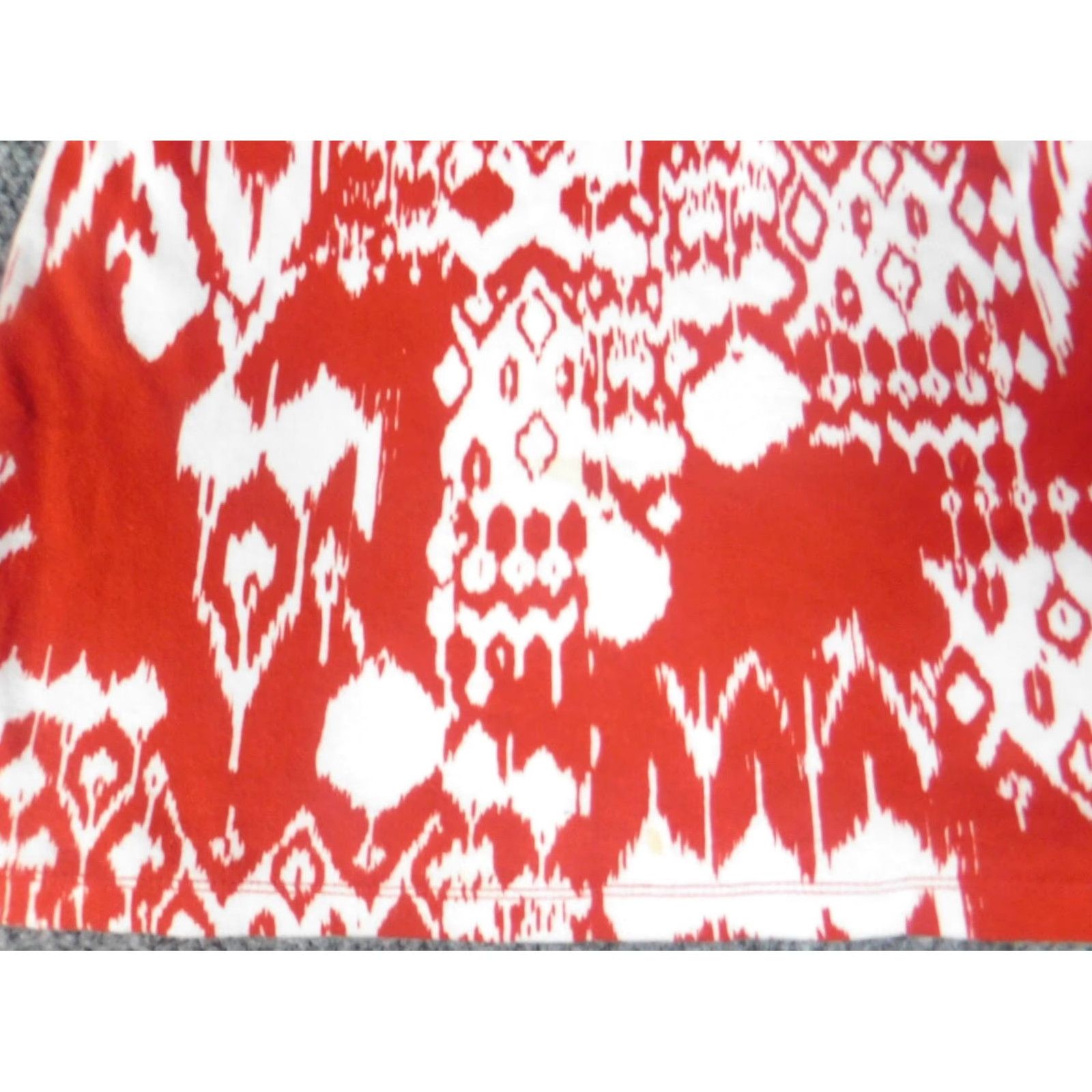 Jones New York Jones New York Blouse Shirt Womens S Red Geometric Classic Cotton Stretch Crew Neck Pullover Cap Sleeve Vintage No Size S / US 4 / IT 40 - 4 Thumbnail