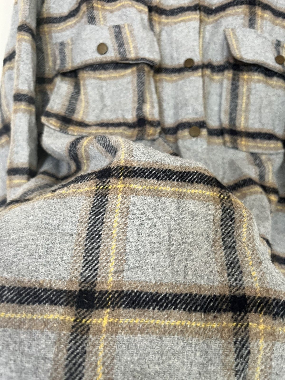 If Six Was Nine 💥Vintage 90s Lefty Button Wool Flannel Shadow Plaid Size US M / EU 48-50 / 2 - 5 Thumbnail