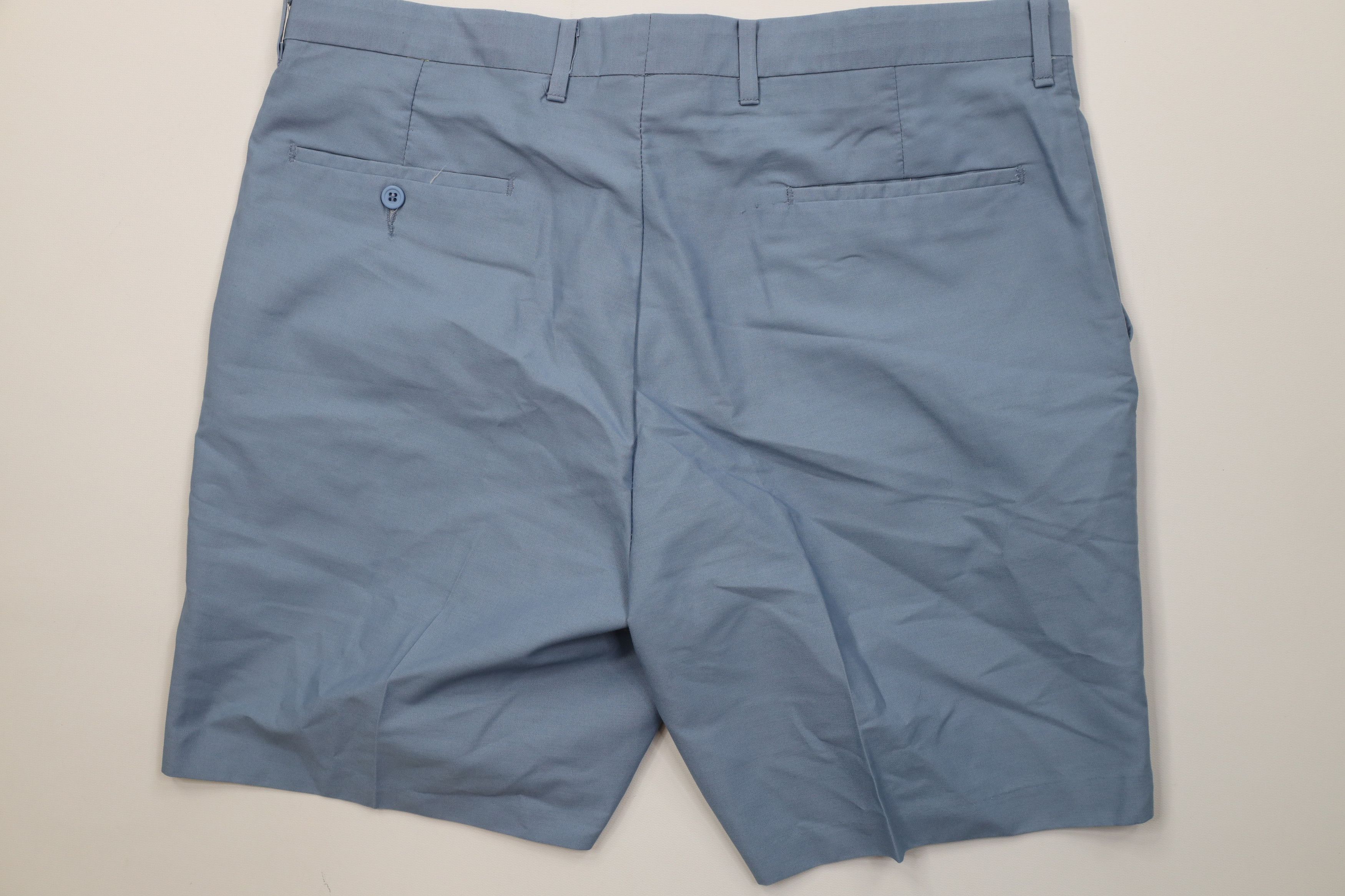Vintage Vintage 70s Streetwear Above Knee Chino Shorts Light Blue Size US 34 / EU 50 - 7 Thumbnail