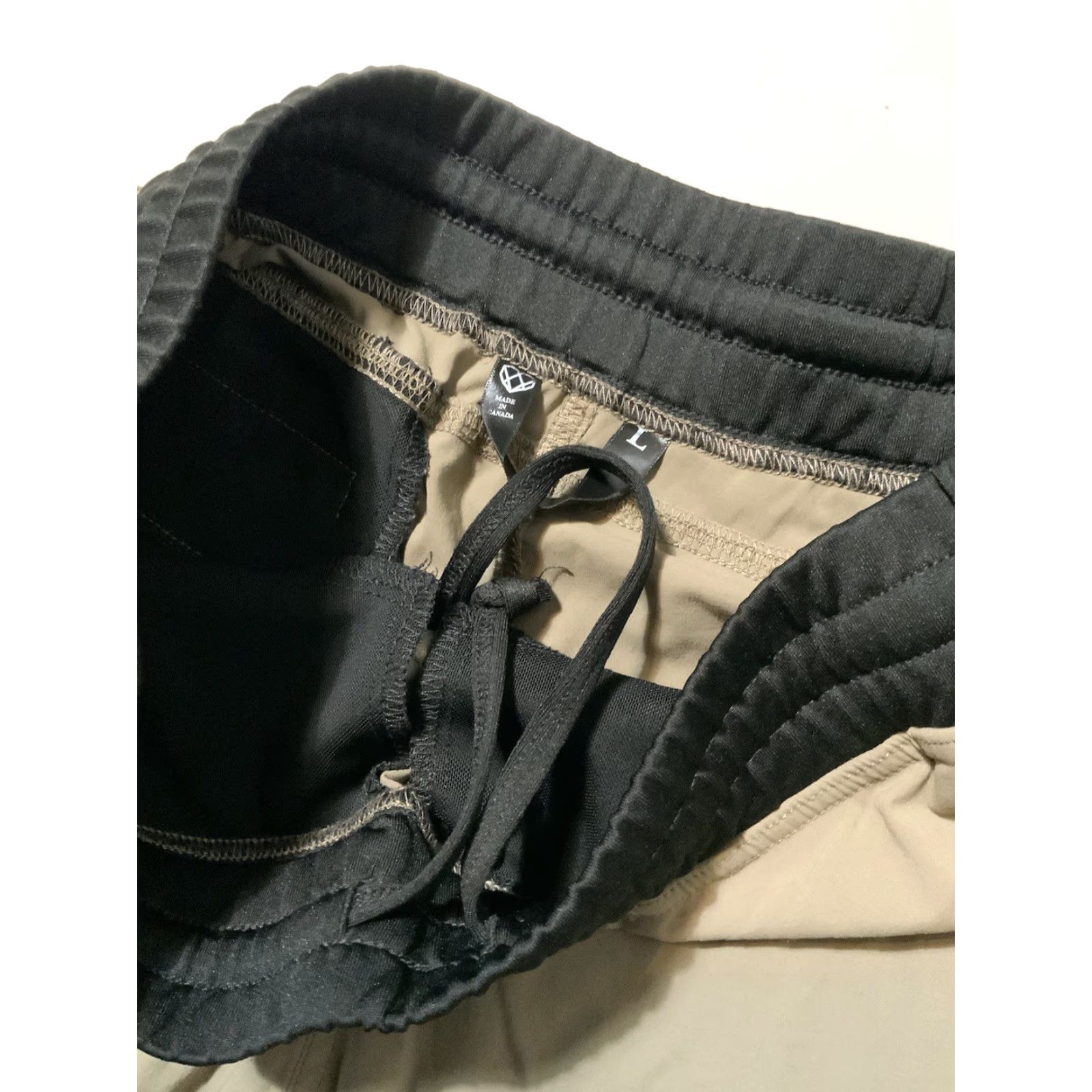Vintage Strongbody Taupe Black 7” Inseam Workout Gym Stretch Training Shorts Sz. L Size US 33 - 5 Thumbnail
