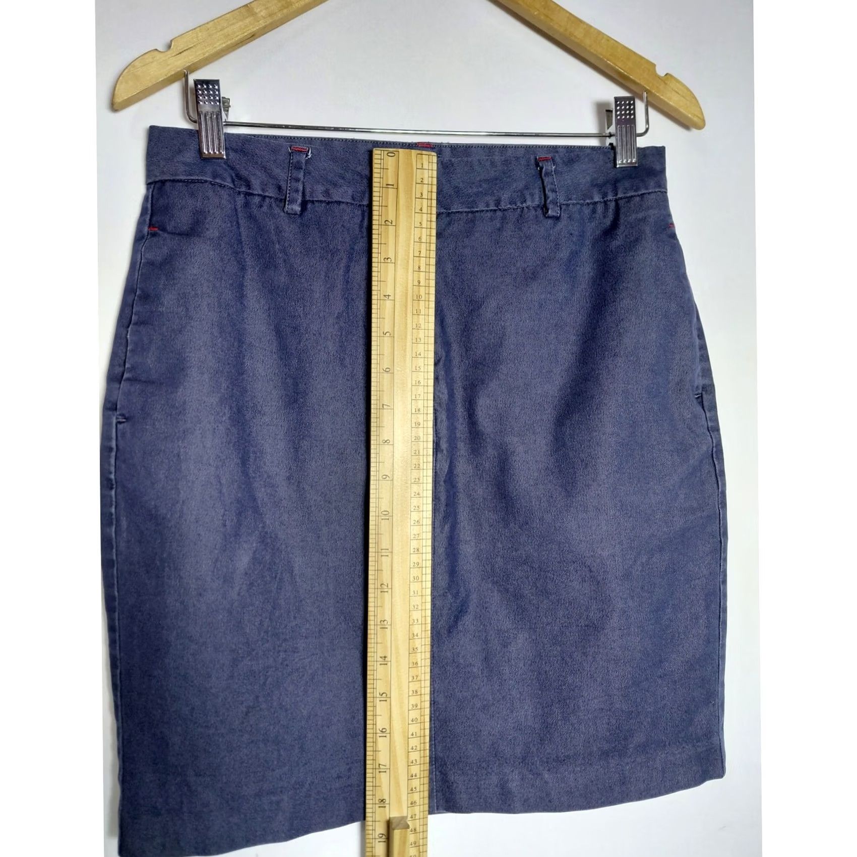 Tommy Hilfiger TOMMY HILFIGER Denim Skirt Blue Women Solid Size 6 Knee Length Mini Casual Summer Spring Skirt Womens Size 28" / US 6 / IT 42 - 7 Thumbnail