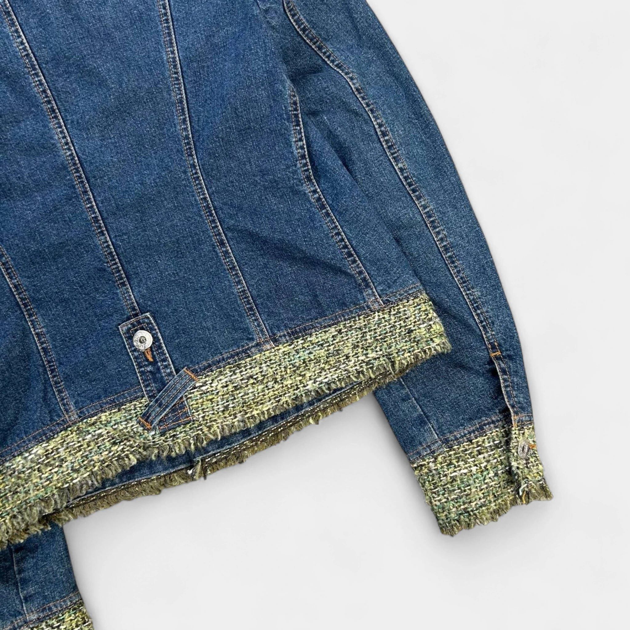 Dolce & Gabbana Dolce & Gabbana Green Tweed Denim Jacket Size M / US 6-8 / IT 42-44 - 5 Thumbnail