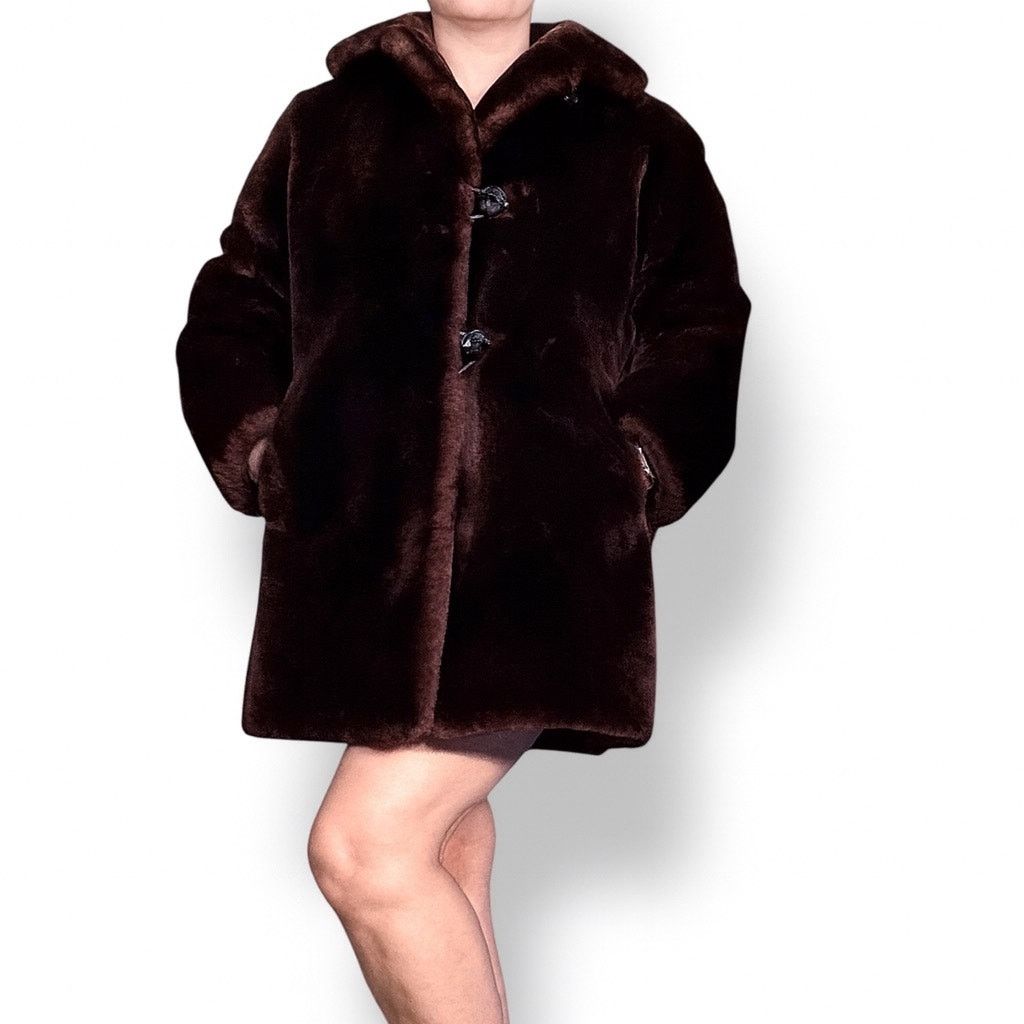 Vintage Vintage 50s Rifkens Dark Brown Mink Fur Coat Satin Lined MCM Size M / US 6-8 / IT 42-44 - 12 Thumbnail