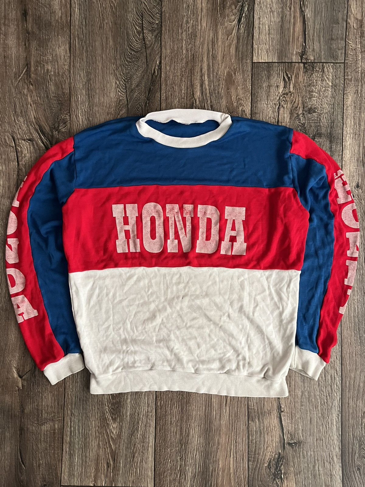 Honda × Vintage Vintage 80s Honda Logo Team Equipment Racing Sweatshirt Rare Size US L / EU 52-54 / 3 - 1 Thumbnail
