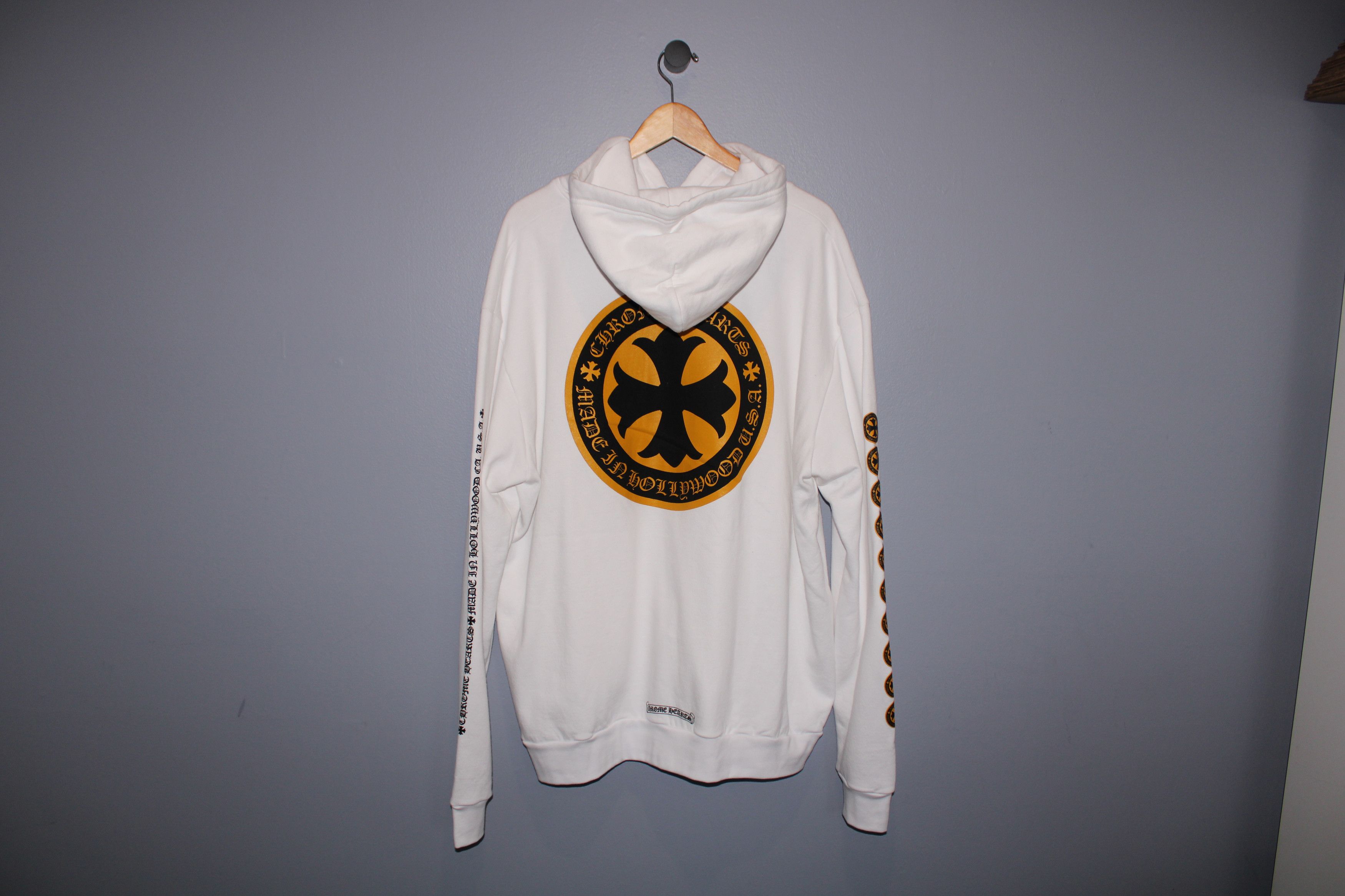 Chrome Hearts CHROME HEARTS SCROLL LABEL PLUS CROSS HOODIE WHITE YELLOW Size US XL / EU 56 / 4 - 2 Thumbnail