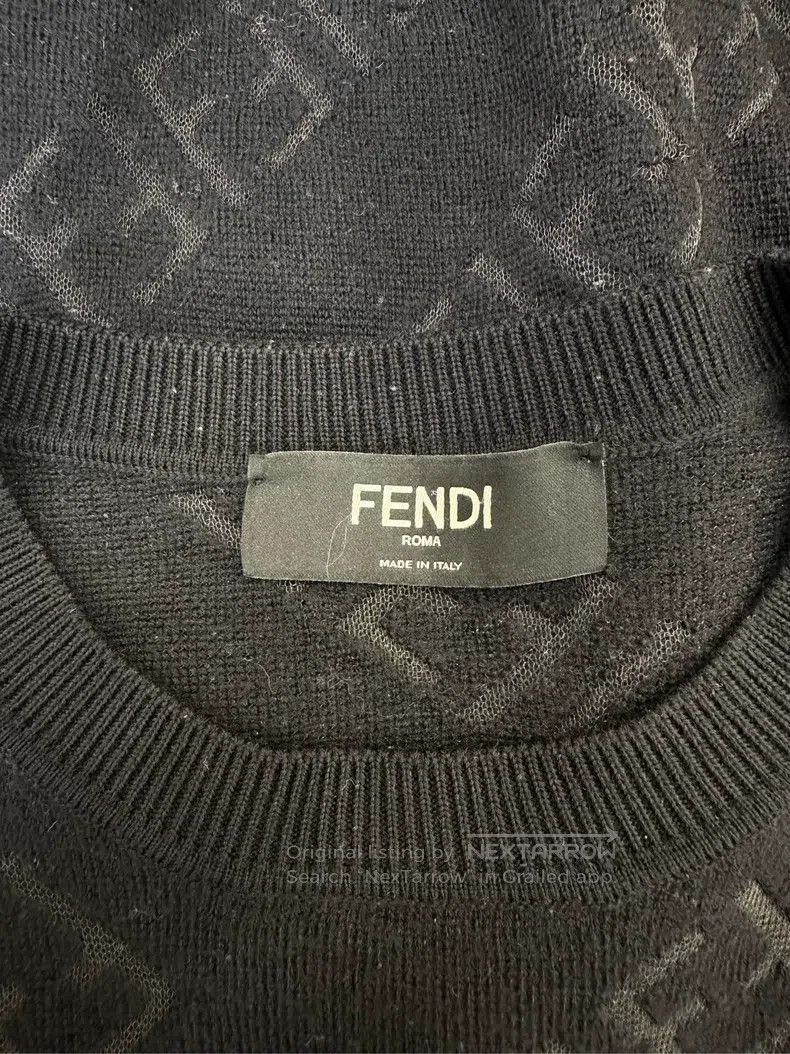 Other Fendi Men's knitted wool sweater with velvet full print lo Size US S / EU 44-46 / 1 - 7 Thumbnail