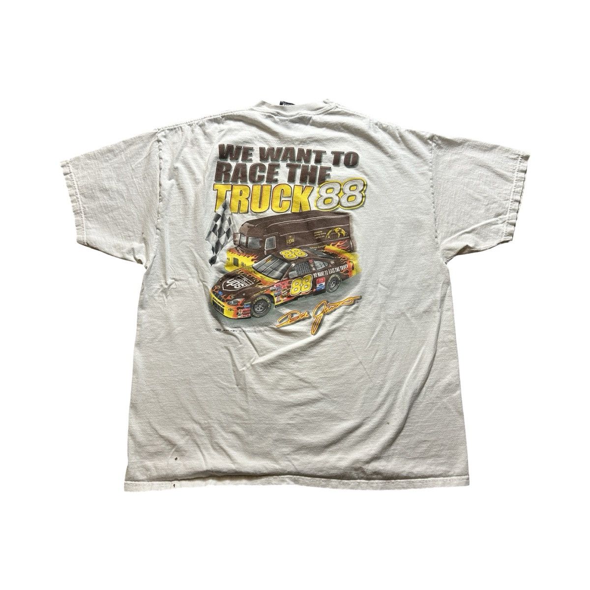 Image of Chase Authentics x Nascar Ups Graphic Tshirt in White, Men's (Size 2XL)