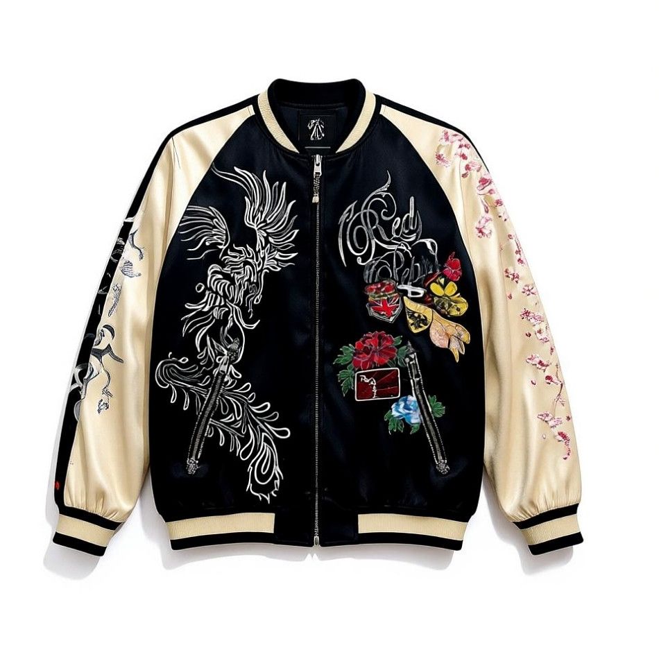 Japanese Brand REDPEPPER Oriental Reversible Silk Sukajan Jacket Size US L / EU 52-54 / 3 - 1 Thumbnail