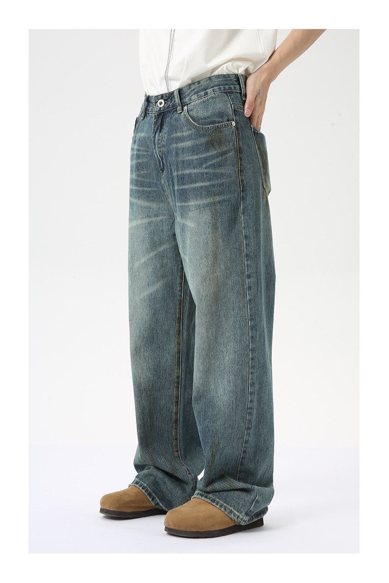 Japanese Brand × Jean Vintage washed dirty straight jeans Size US 32 / EU 48 - 4 Thumbnail