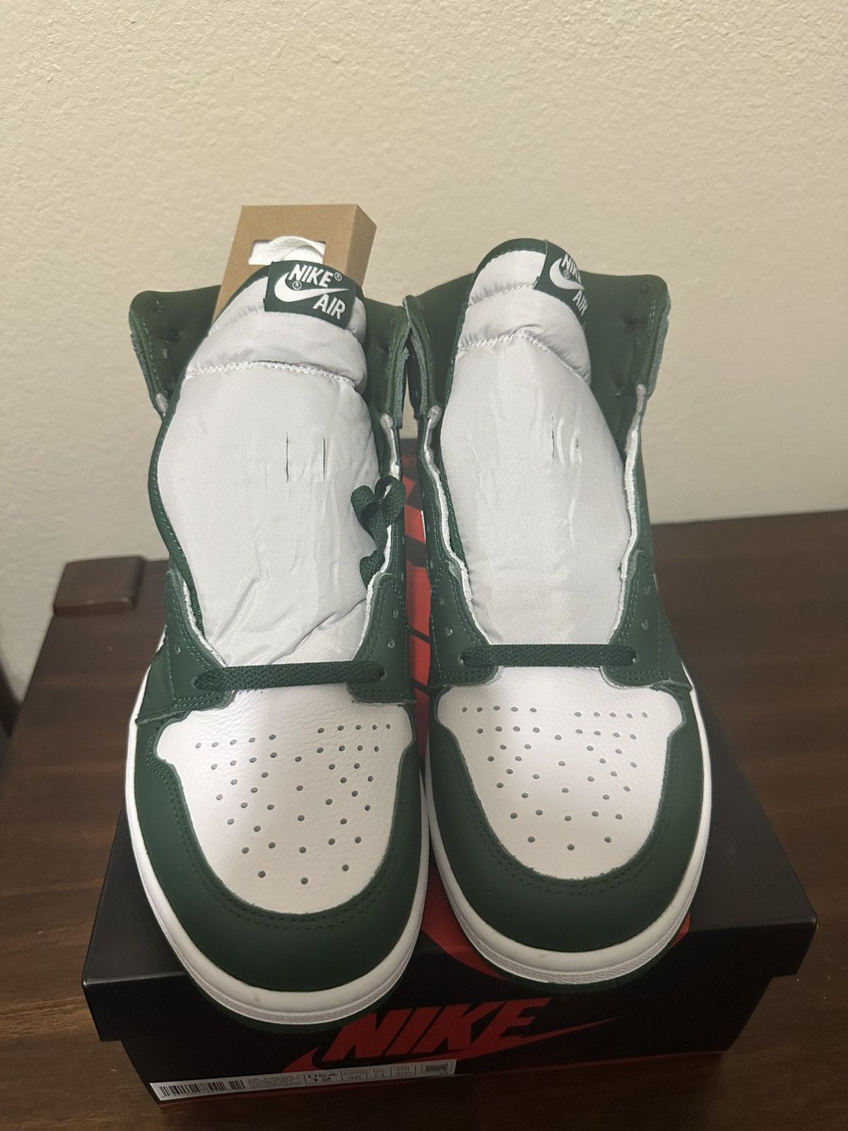 Nike AIR JORDAN 1 RETRO HIGH GORGE GREEN/METALLIC SILVER Size US 12 / EU 45 - 4 Thumbnail