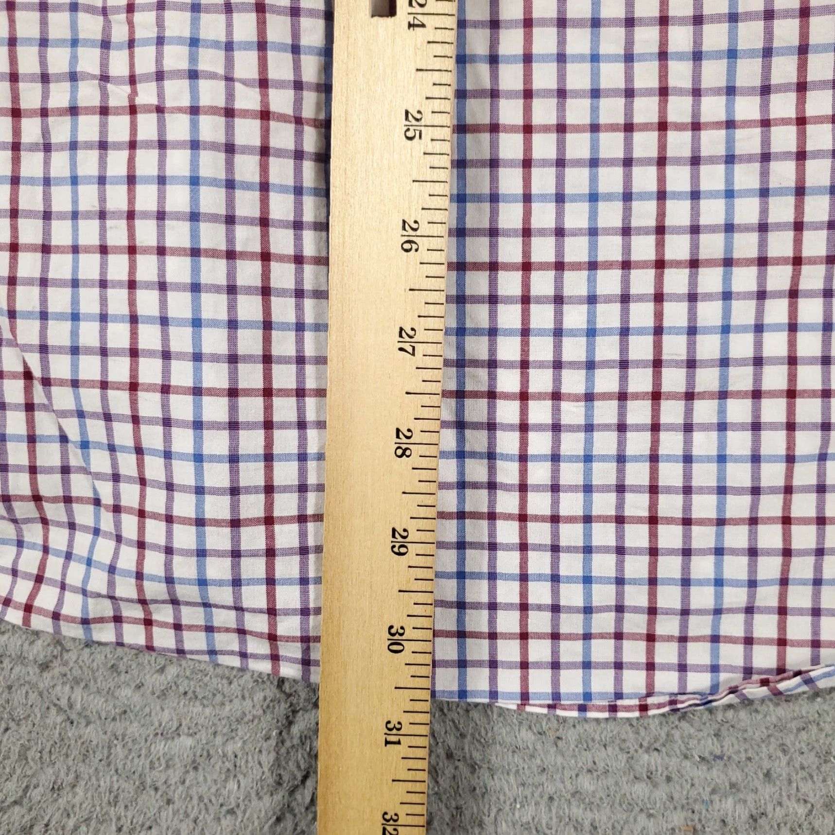 Tommy Hilfiger Tommy Hilfiger Dress Shirt Men's 16.5 Long Sleeve Blue Red Check Button-Up Size 42R - 4 Thumbnail