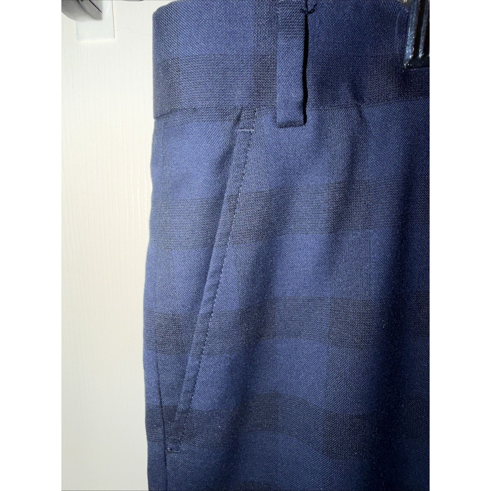 Jos. A. Bank Men's Premium Dress Pants 39x32 Blue Black Plaid Classic Fit Size US 39 - 7 Thumbnail