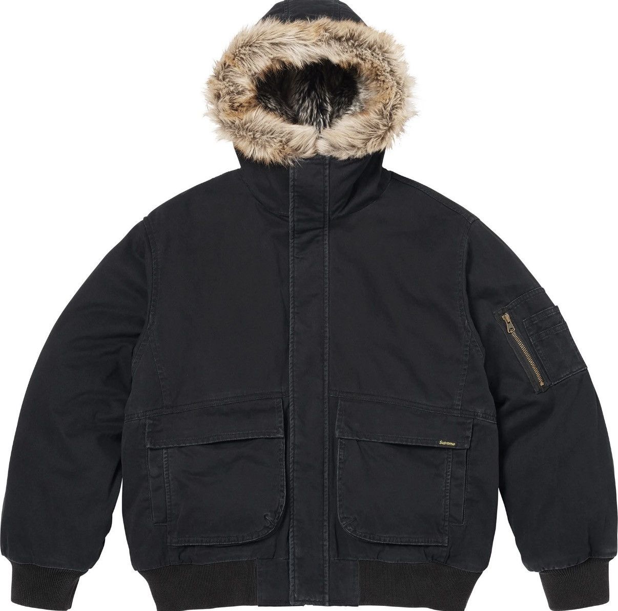 Supreme Supreme Reversible Faux Fur Hooded Work Jacket (Black) (S) Size ONE SIZE - 1 Thumbnail