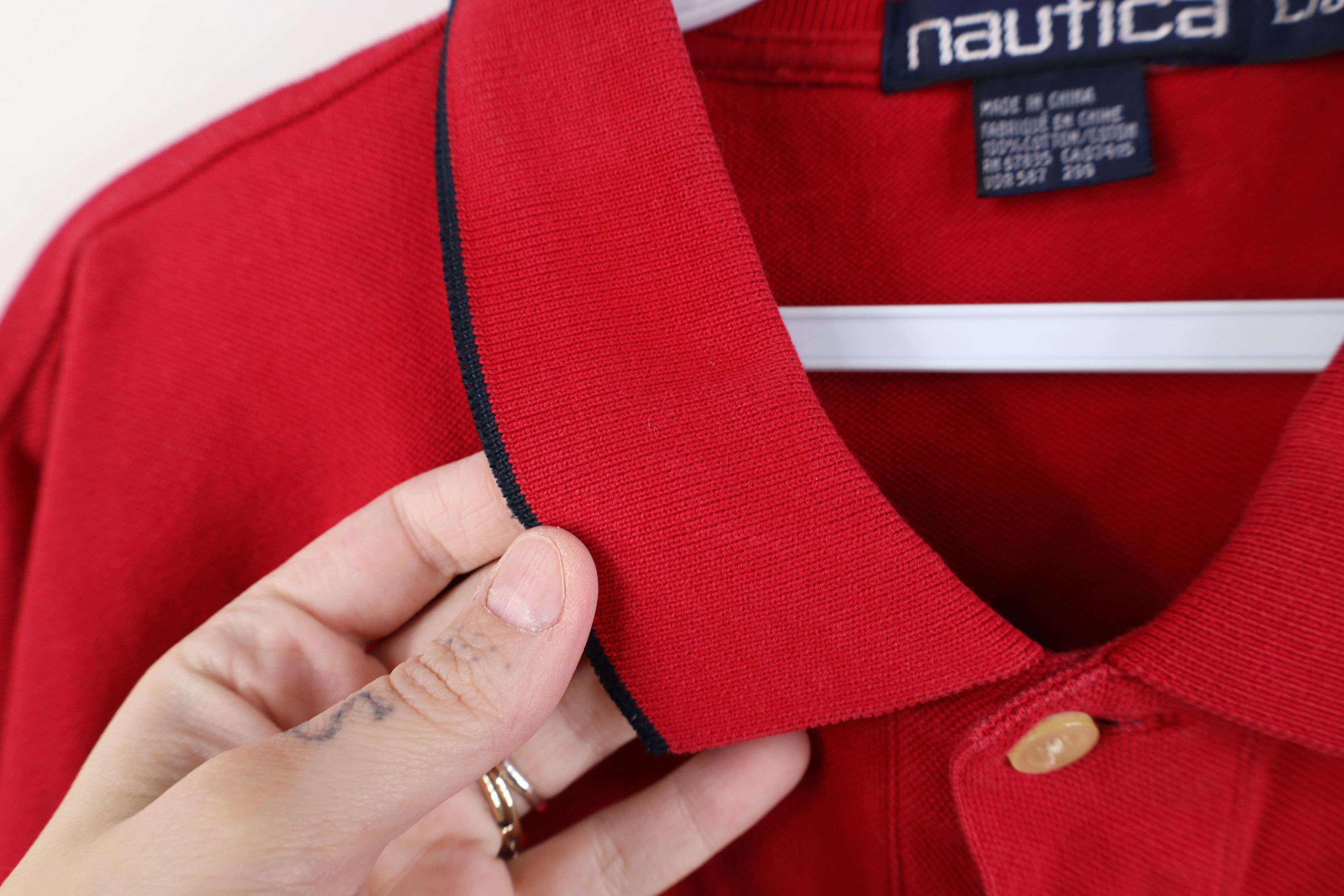 Nautica Vintage 90s Nautica Knit Collared Golf Polo Shirt Red Size US L / EU 52-54 / 3 - 6 Thumbnail