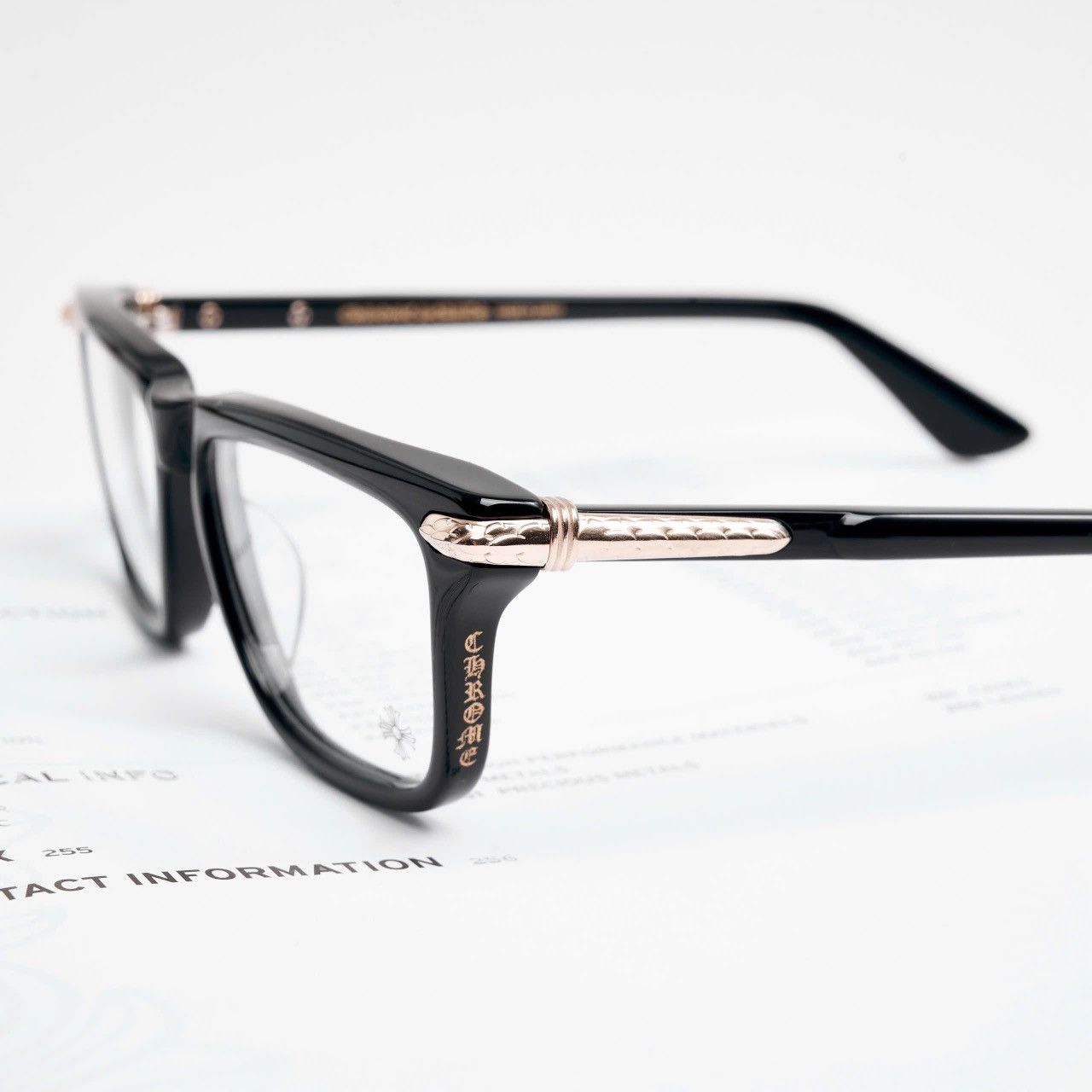 Chrome Hearts CHROME HEARTS LITTLE DINGER BLACK/ 18KGP GLASSES Size ONE SIZE - 3 Thumbnail