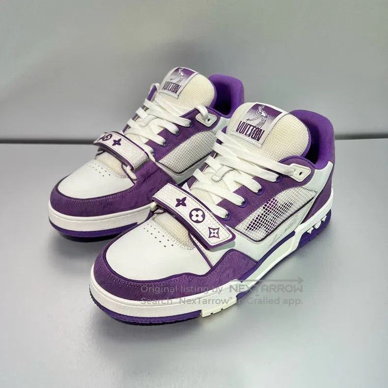 Louis Vuitton Louis Vuitton White and Purple Velcro shoes Size US 8.5 / EU 41-42 - 1 Thumbnail