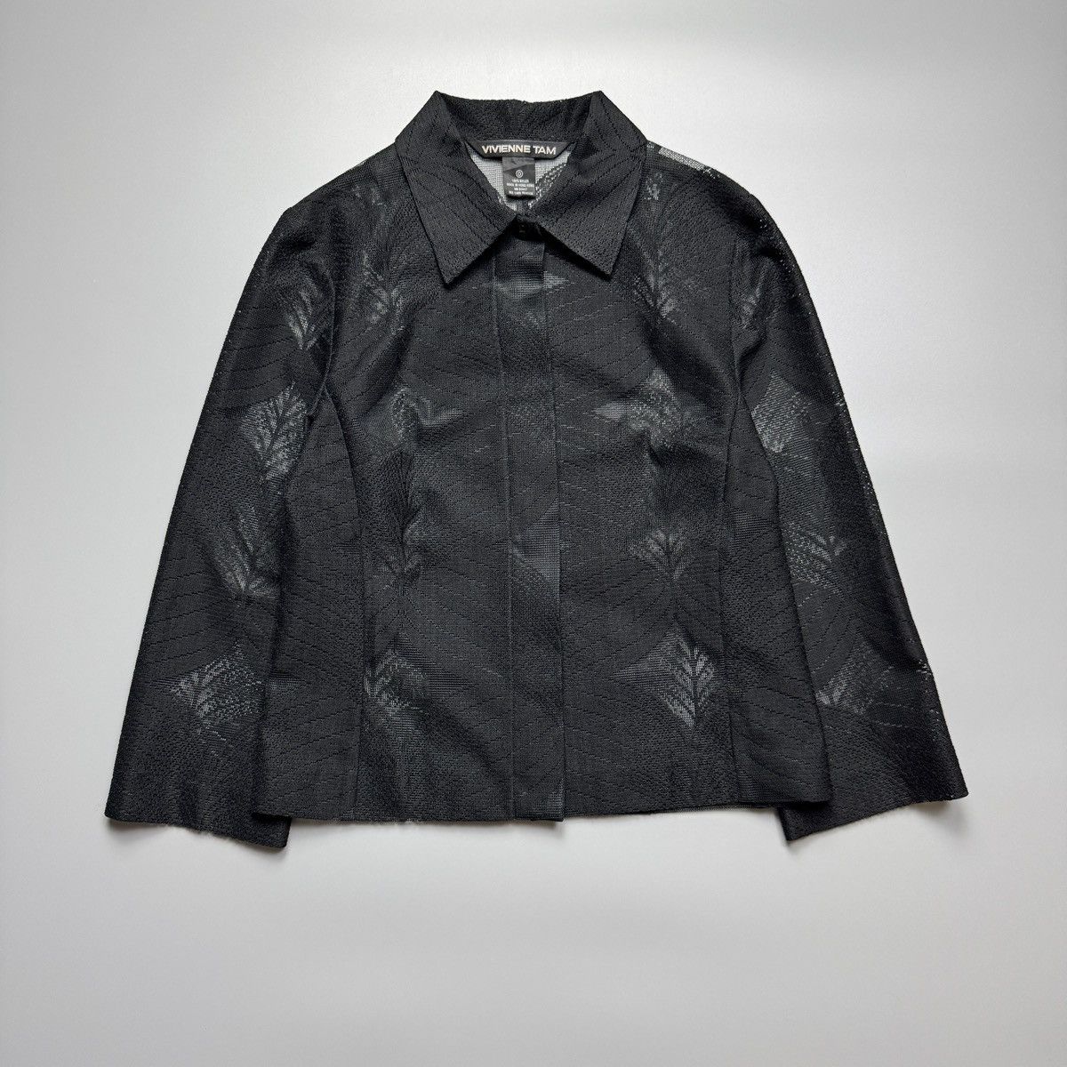 Vivienne Tam Vivienne Tam - Black See Through Leaf Design - Longsleeve Size XS / US 0-2 / IT 36-38 - 1 Thumbnail
