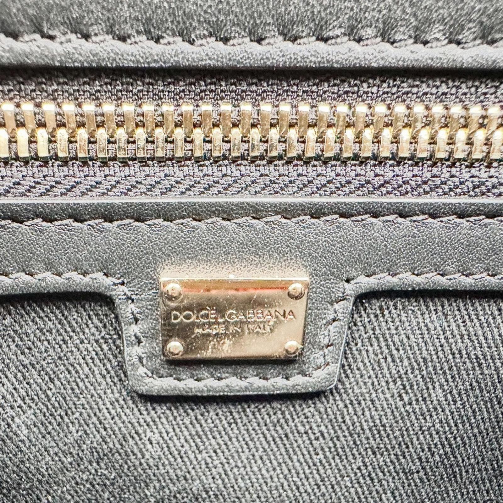 Dolce & Gabbana Vitello Aria Black Leather Multi-Zip Top Handle Bag NWT Size ONE SIZE - 8 Thumbnail