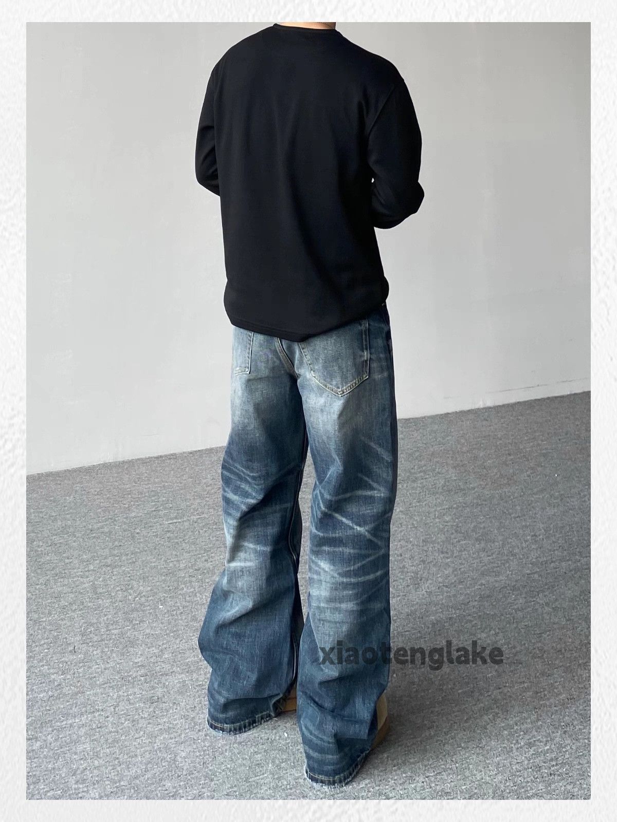 Jean Custom washed faded loose baggy hiphop y2k jeans Size US 28 / EU 44 - 6 Thumbnail