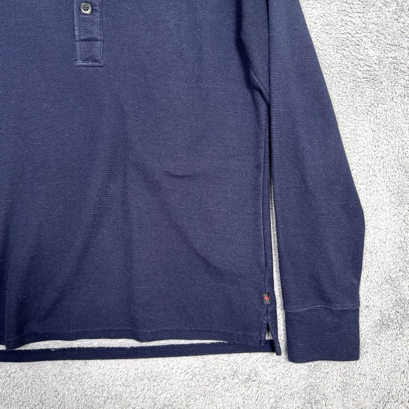Relwen Relwen Sweater Mens M Polo Henley Terry Knit Pullover Jumper Huckberry Blue Shirt Size US M / EU 48-50 / 2 - 3 Thumbnail