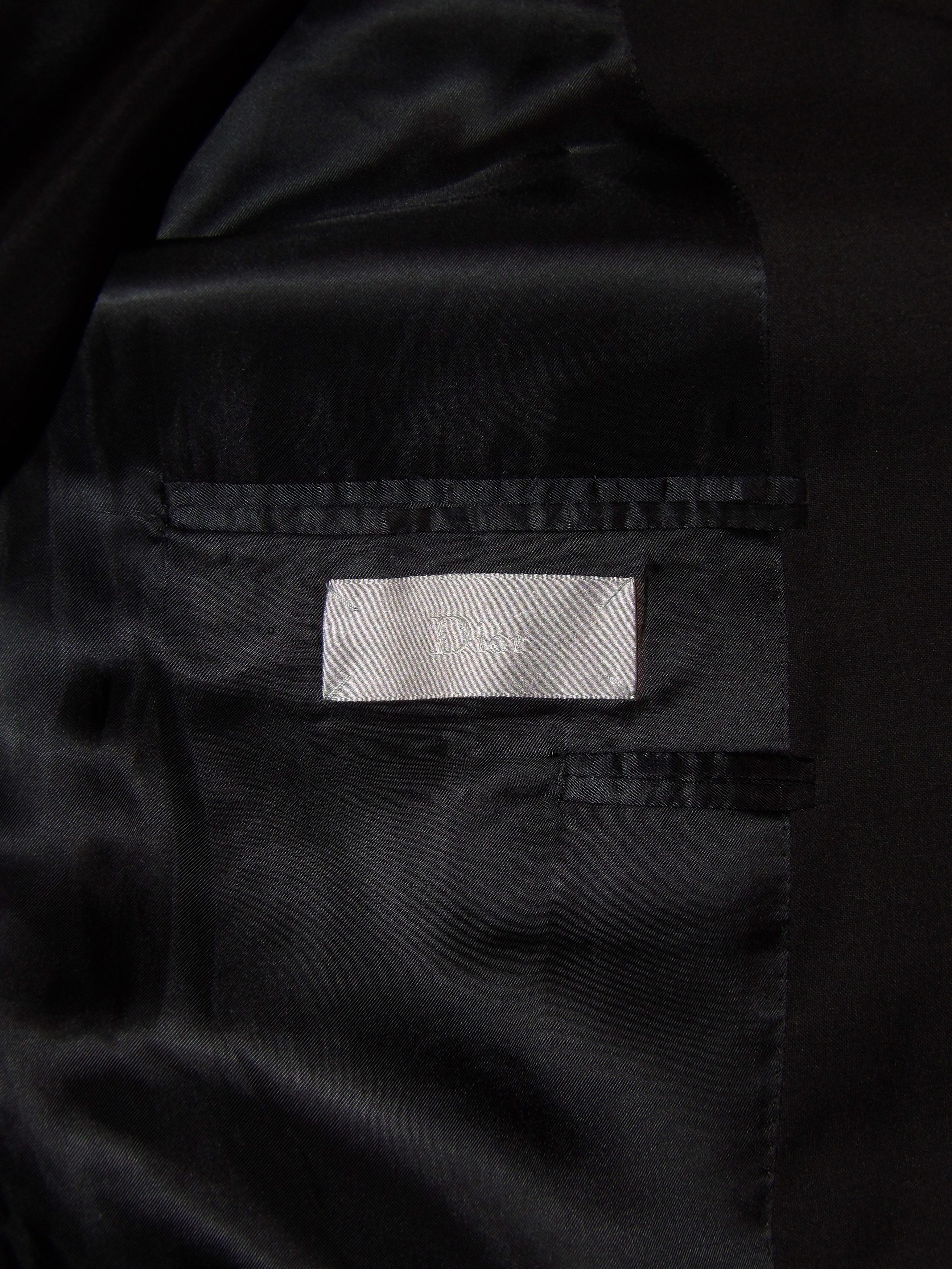 Dior Hedi Slimane Dior Homme Black Blazer Size 54R - 4 Thumbnail