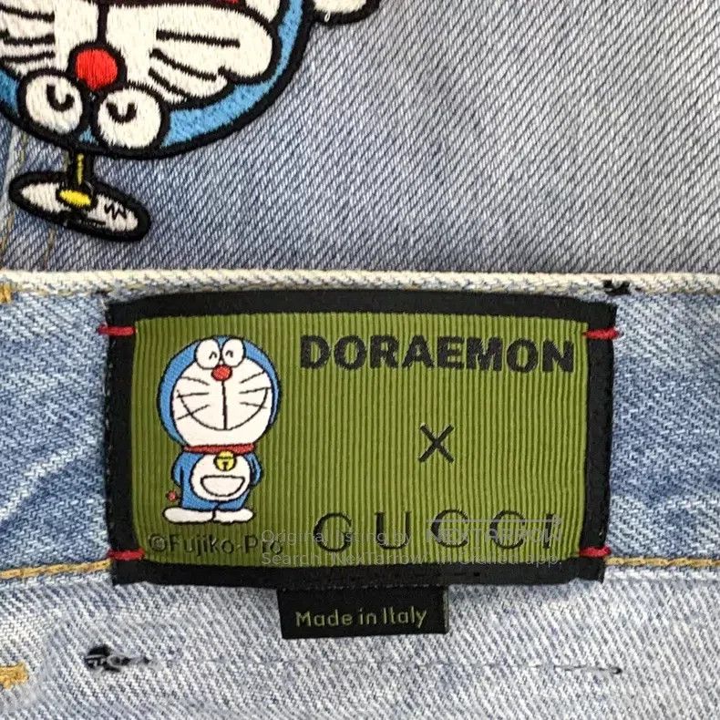 Gucci Gucci Light blue washed cotton Doraemon embroidery casual Size 28" / US 6 / IT 42 - 7 Thumbnail