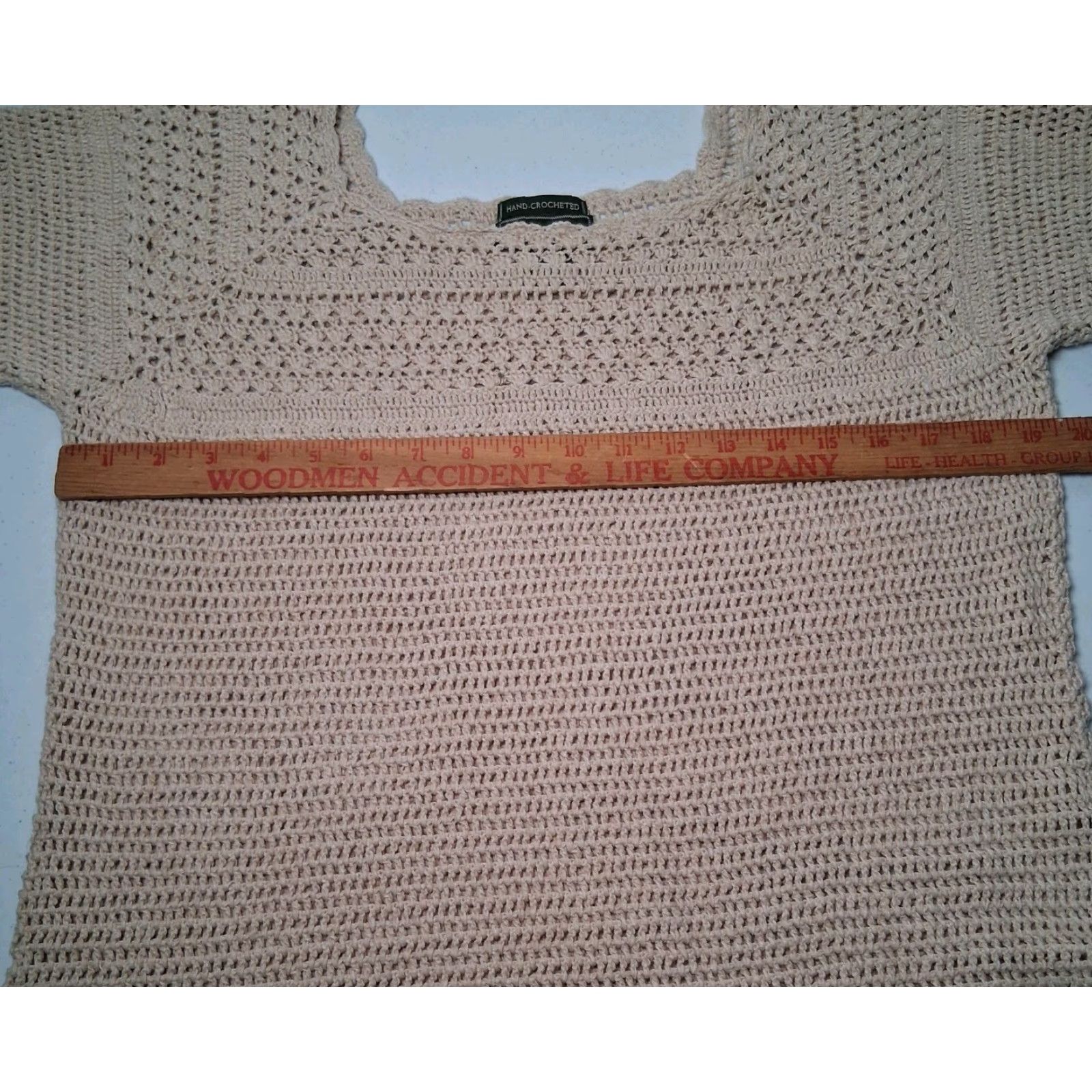 Eddie Bauer Eddie Bauer Sweater Shirt XL Tall Linen Cotton Open Knit Tan Beige Short Sleeve Pullover Bohemian Open Knit Casual Womens Size XL / US 12-14 / IT 48-50 - 3 Thumbnail
