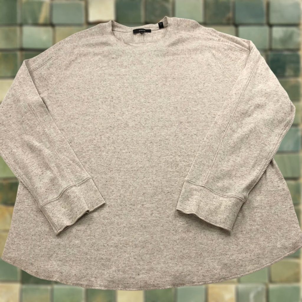 Vince Vince Shirt 2XL Beige Thermal Waffle Long Sleeve Cotton Base Layer Mens Size US XXL / EU 58 / 5 - 1 Thumbnail