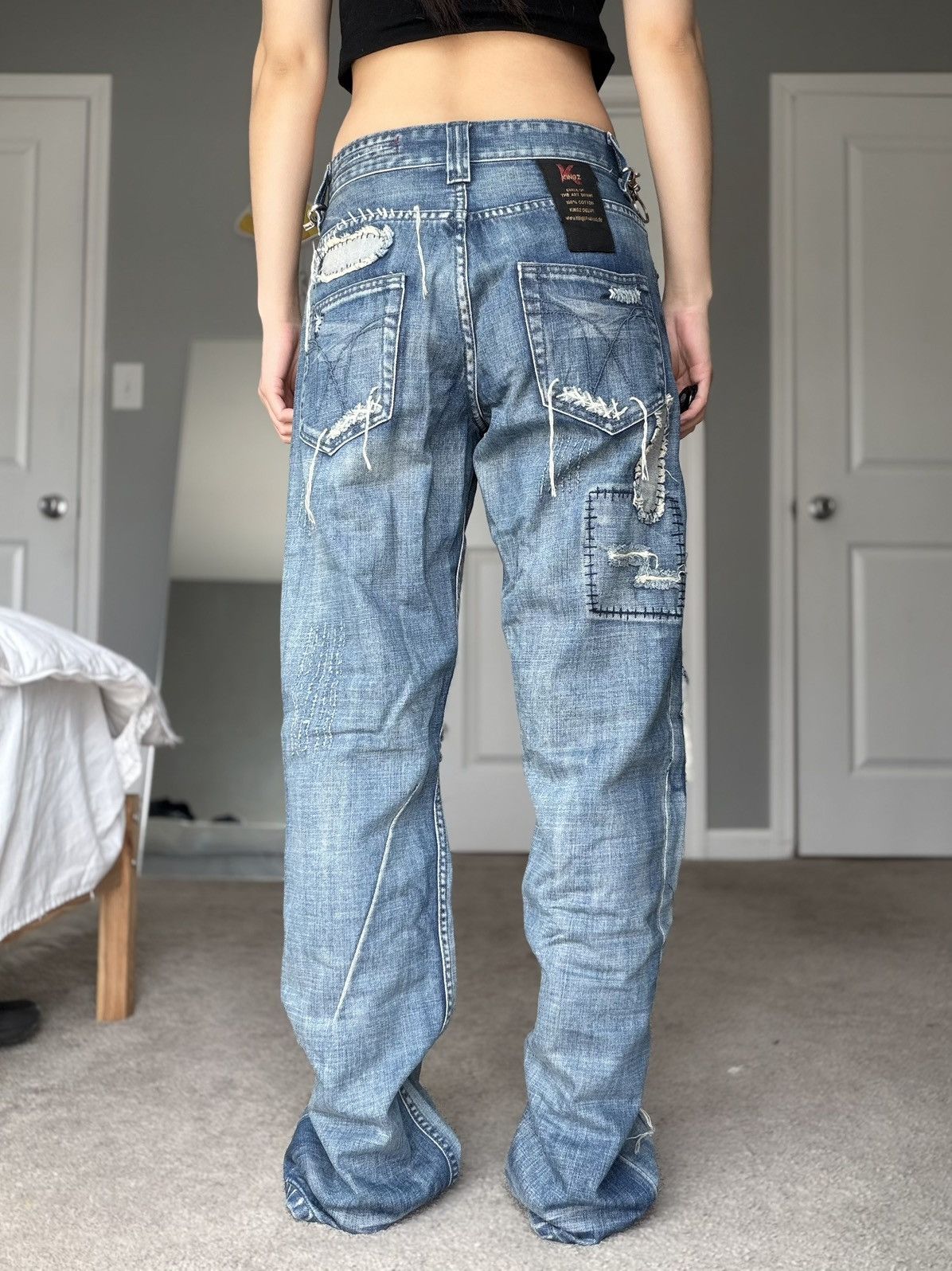 Vintage Vintage Patchwork Distressed Denim Size US 30 / EU 46 - 5 Thumbnail