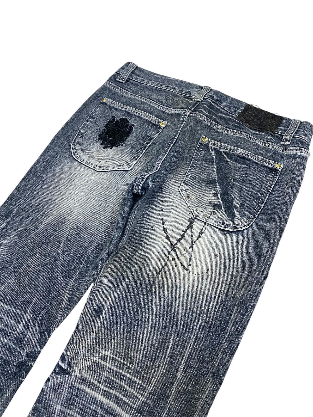 LOWBOX Vintage Lowbox Washed Grey Distressed Gothic L Patch Edgy Size US 31 - 14 Thumbnail