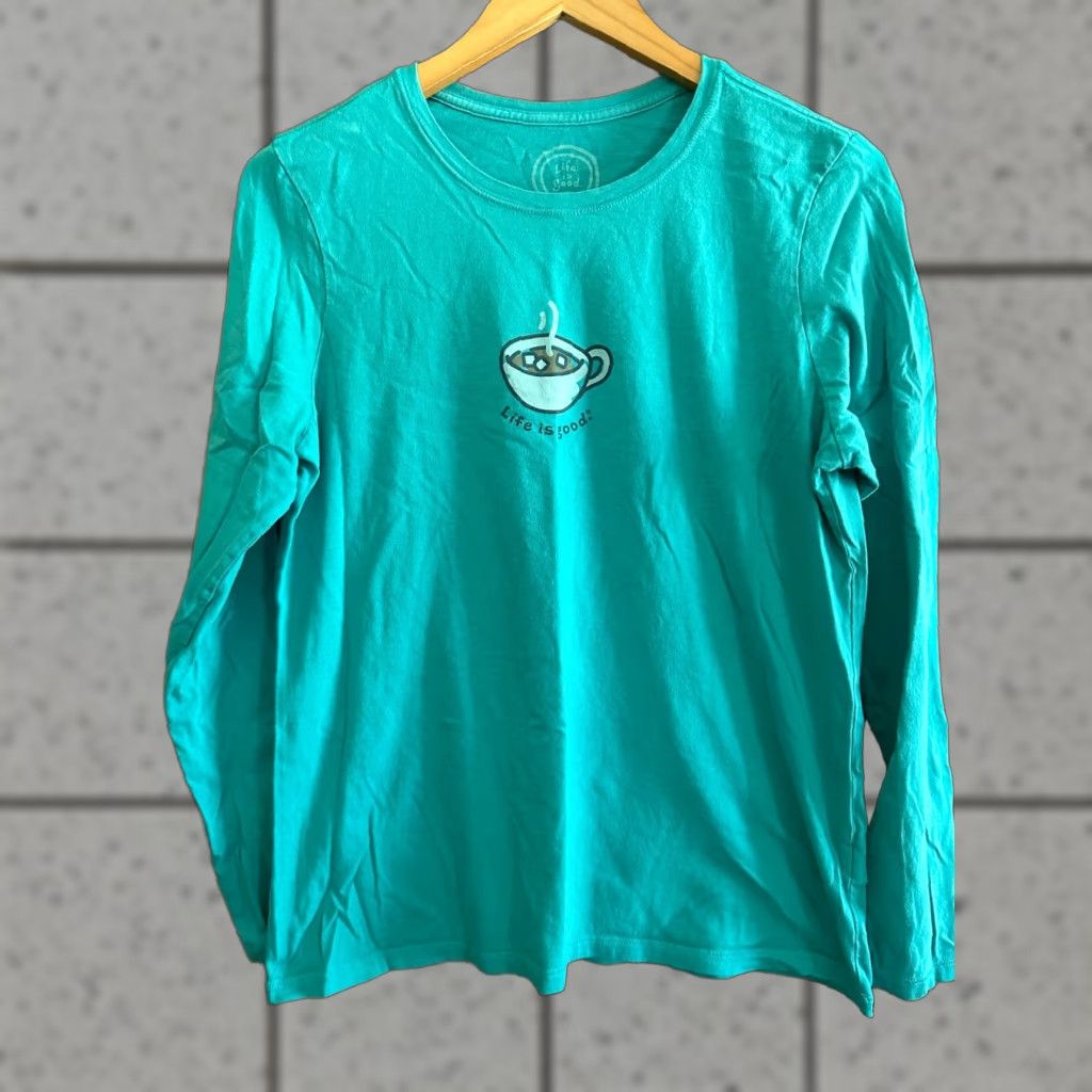 Life is Good **Life is Good Green Cotton Long Sleeve Hot Coco Women's M** User: Life is Good Green Cotton Long Sleeve Hot Coco Women's M Size M / US 6-8 / IT 42-44 - 1 Thumbnail