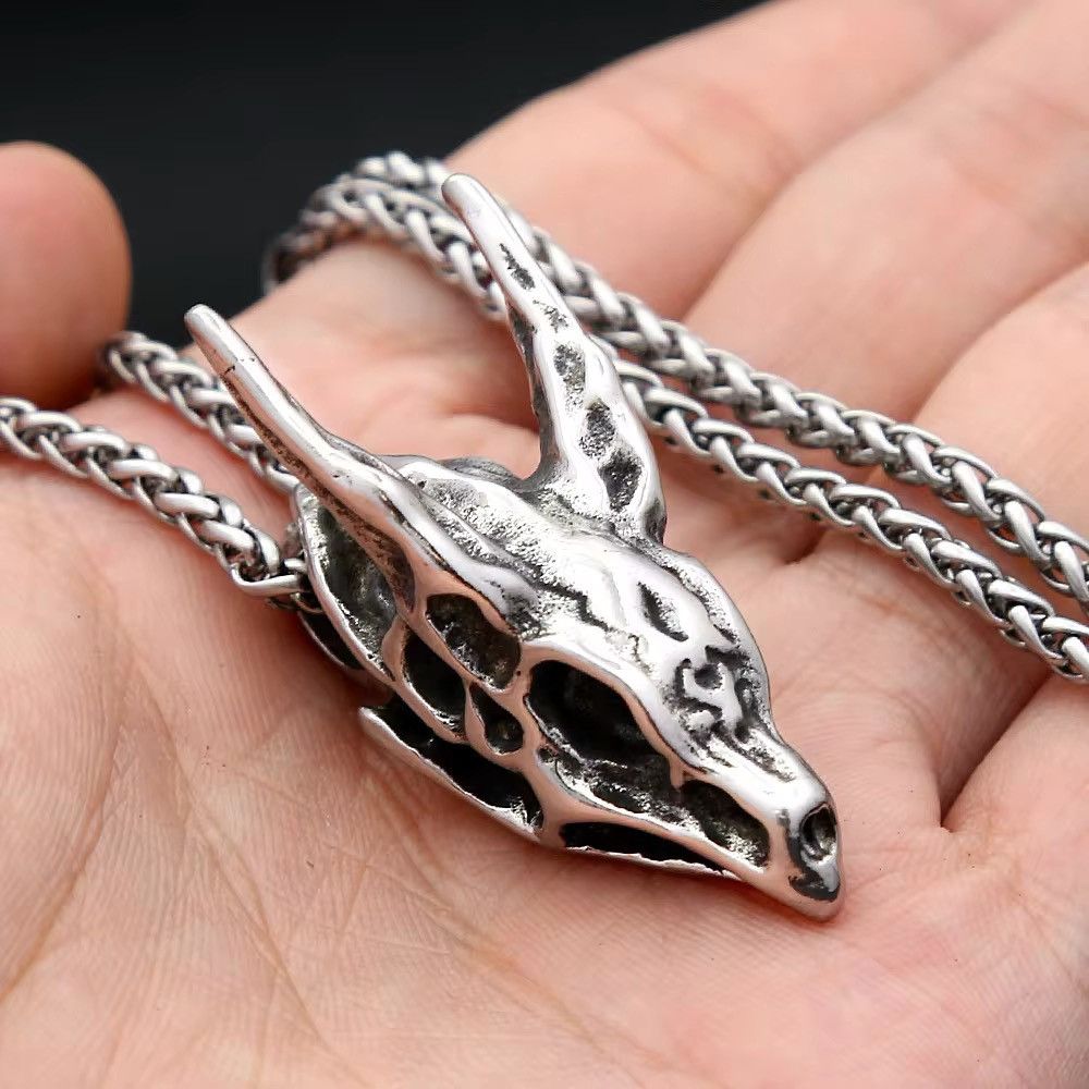 Vintage Vintage Goth Dragon Skull Necklace Size ONE SIZE - 2 Thumbnail