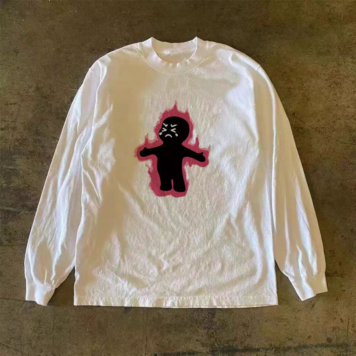 Japanese Brand White casual retro cartoon print long-sleeved t-shirt Size US M / EU 48-50 / 2 - 1 Thumbnail