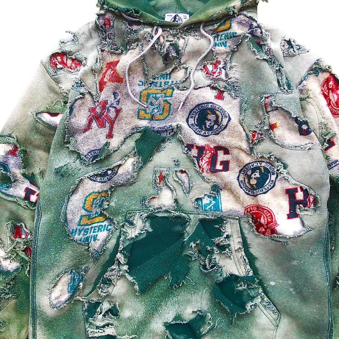 Hysteric Glamour Hysteric Glamour Reconstructed Hoodie BORO Size US M / EU 48-50 / 2 - 2 Thumbnail