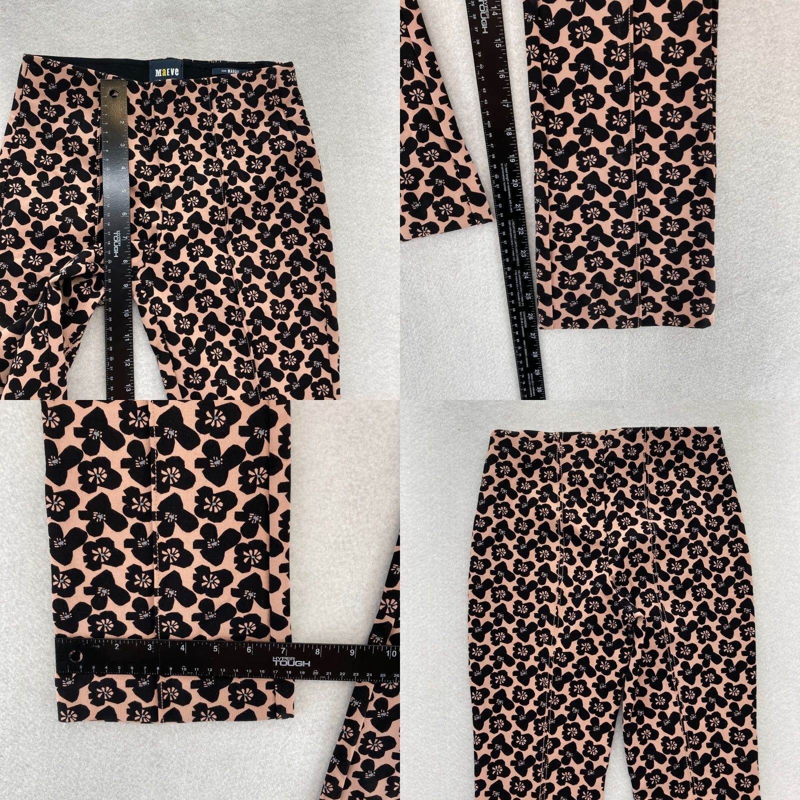 Vintage Maeve The Margot Kick Flare Crop Pants Women's XXS Pink Floral Pants Content: Floral, Bohemian, Hippie, Retro, Cropped, Elastic Waist Size 24" / US 00 / IT 34 - 8 Thumbnail