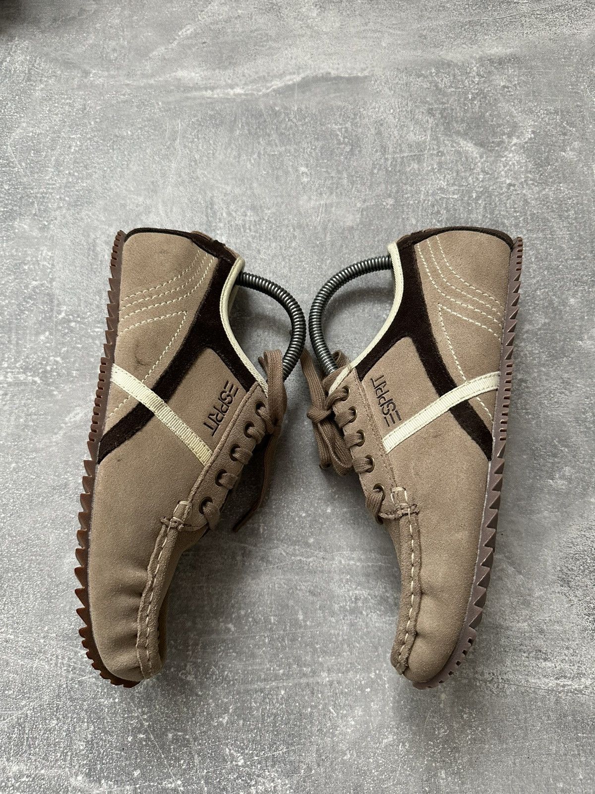 Esprit Vintage Y2K Esprit Beige Suede Leather Low Cut Sneakers Size US 7 / IT 37 - 6 Thumbnail