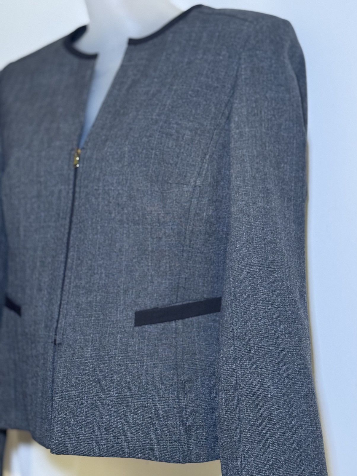 Other Sandro Ferrone Roma Grey Zippered Blazer Jacket Size M / US 6-8 / IT 42-44 - 8 Thumbnail
