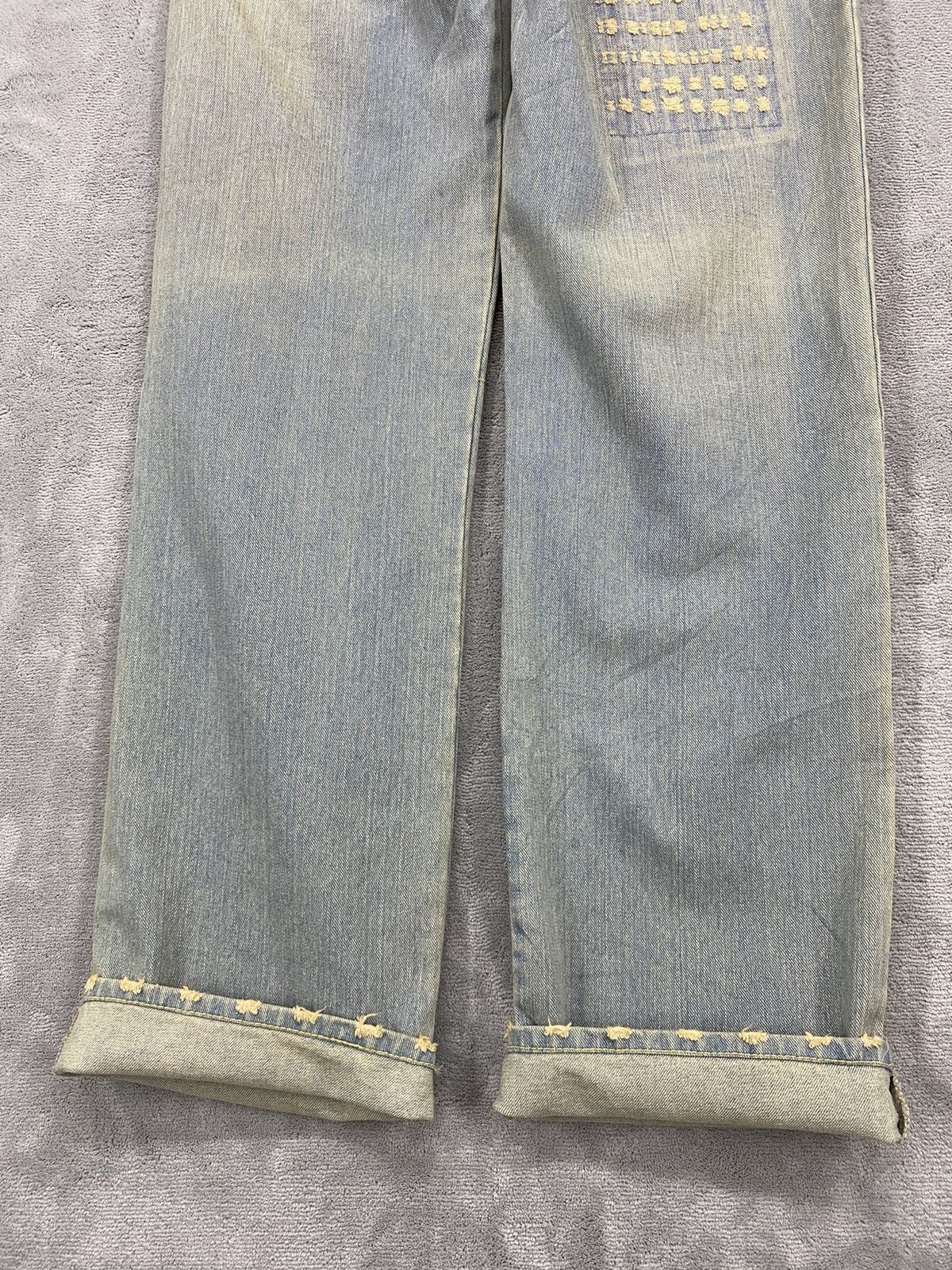 Issey Miyake 🔥(391B08) SKY BOMBER DISTRESSED ACID WASH JEANS‼️ Size US 32 / EU 48 - 9 Thumbnail